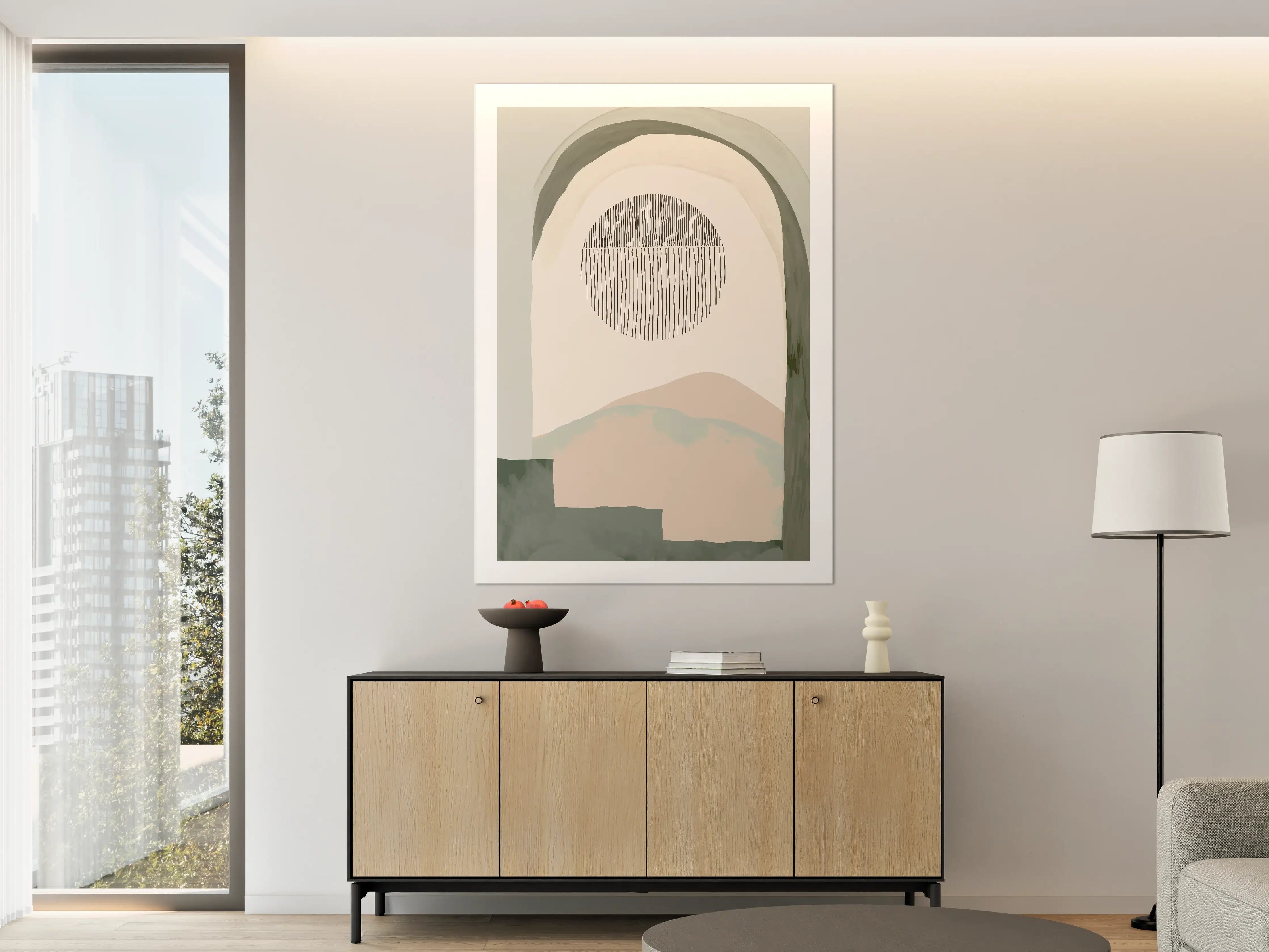 Große Wandbilder - Sanfte Natur-Illustration in Pastellfarben