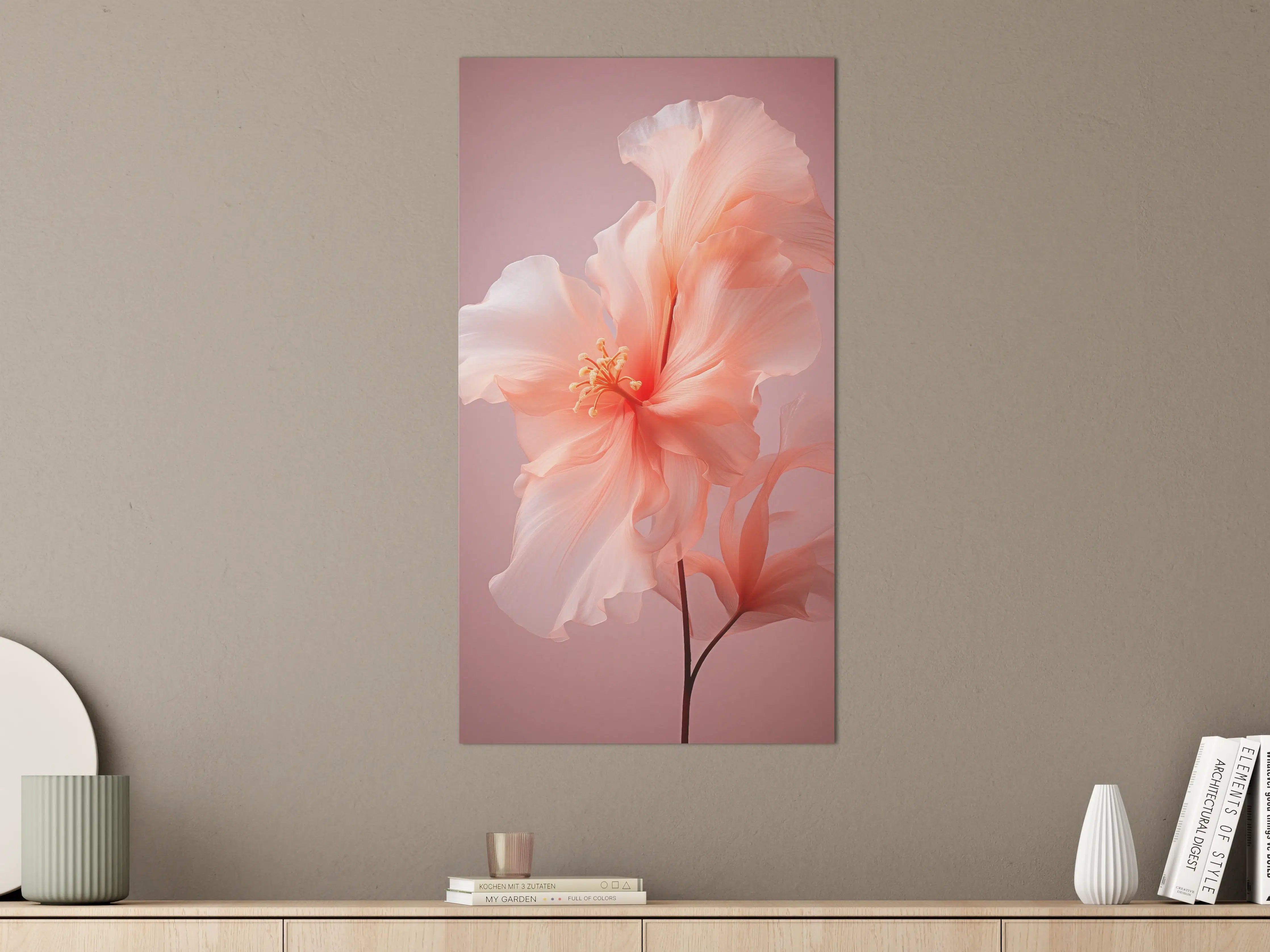 Große Wandbilder - Sanfte Pfingstrose in Pastellfarben
