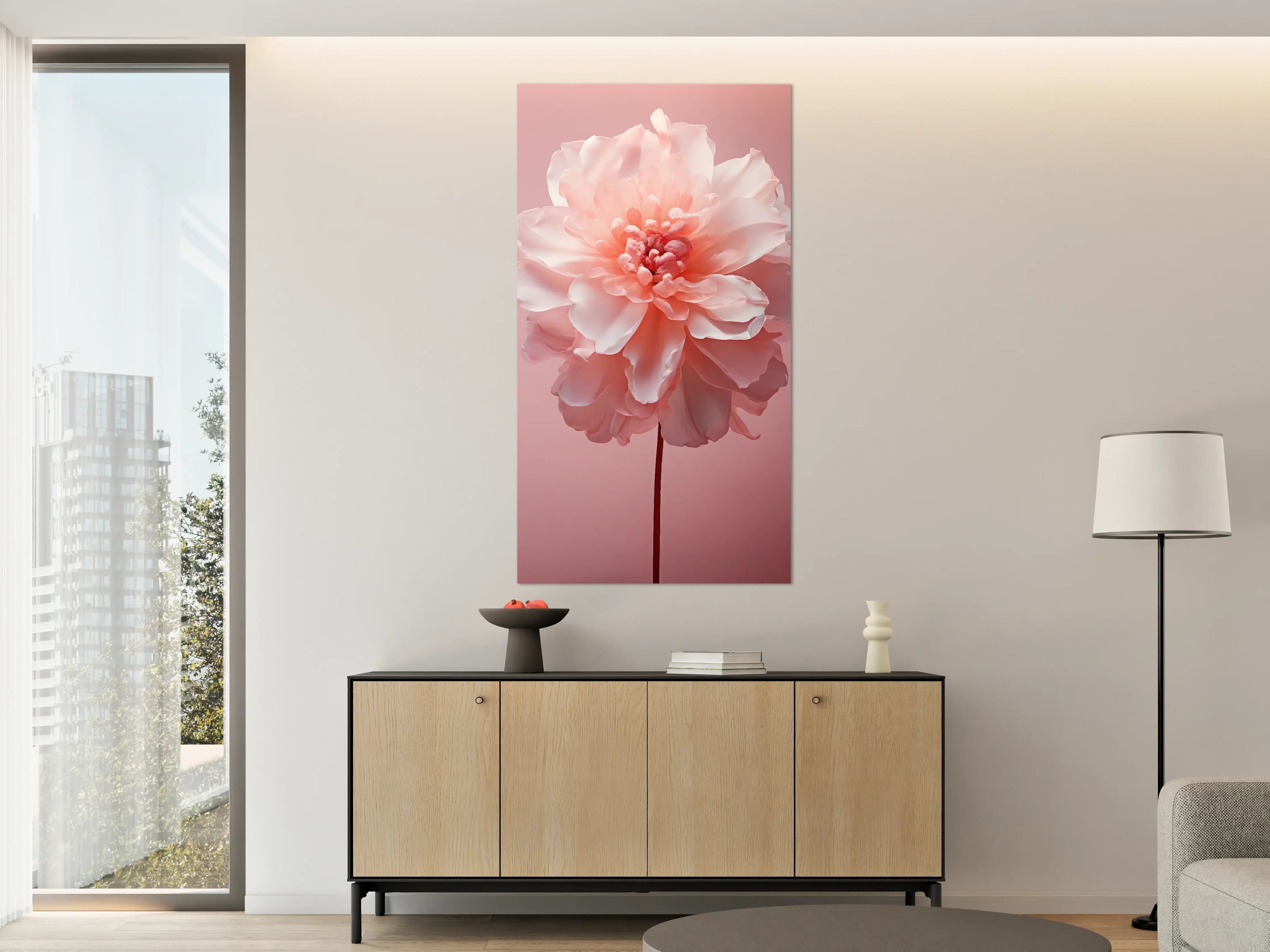 Große Wandbilder - Sanfte Pfingstrosenblüte in Rosa
