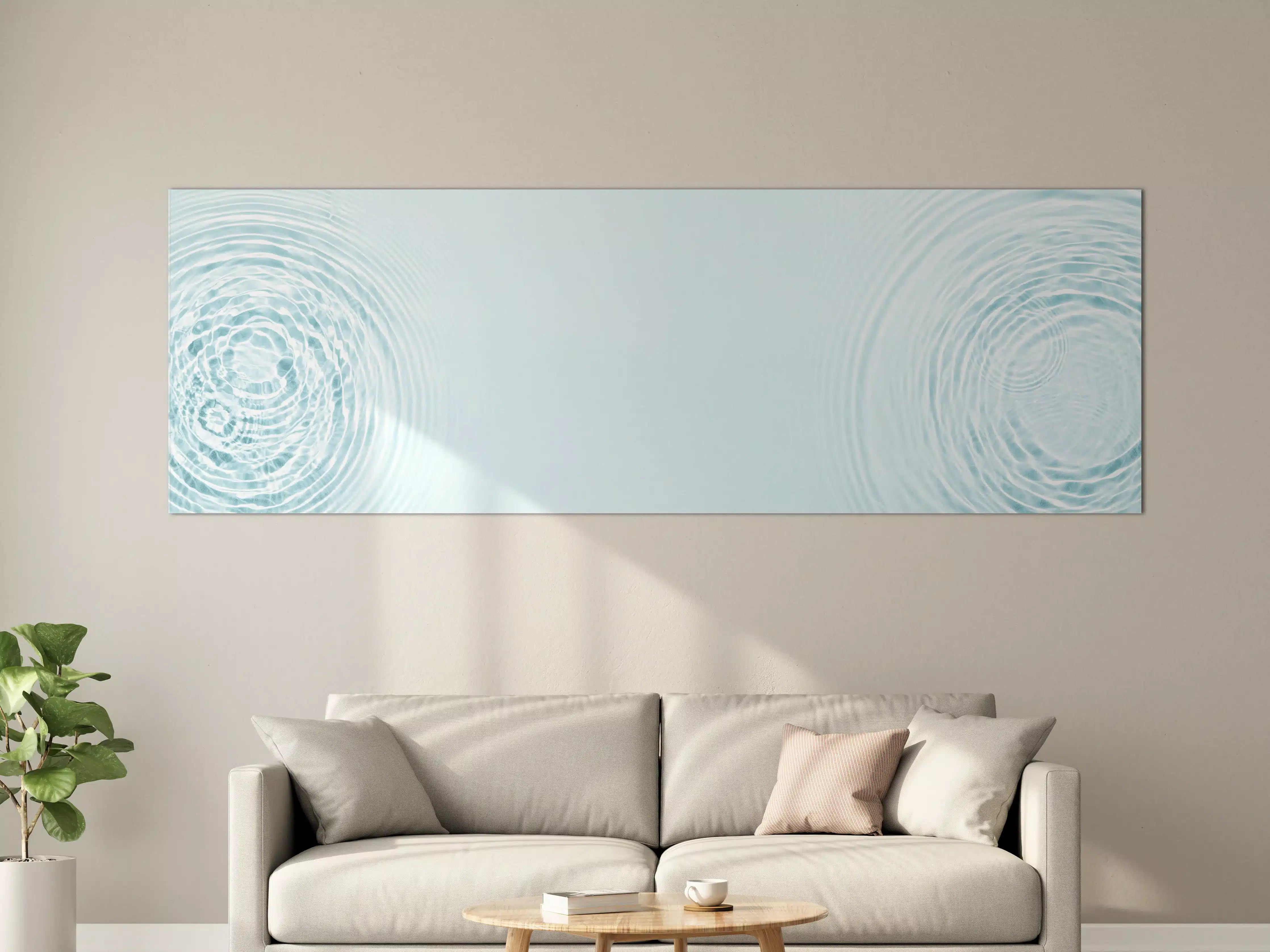 Große Wandbilder - Sanfte blaue Wellenringe