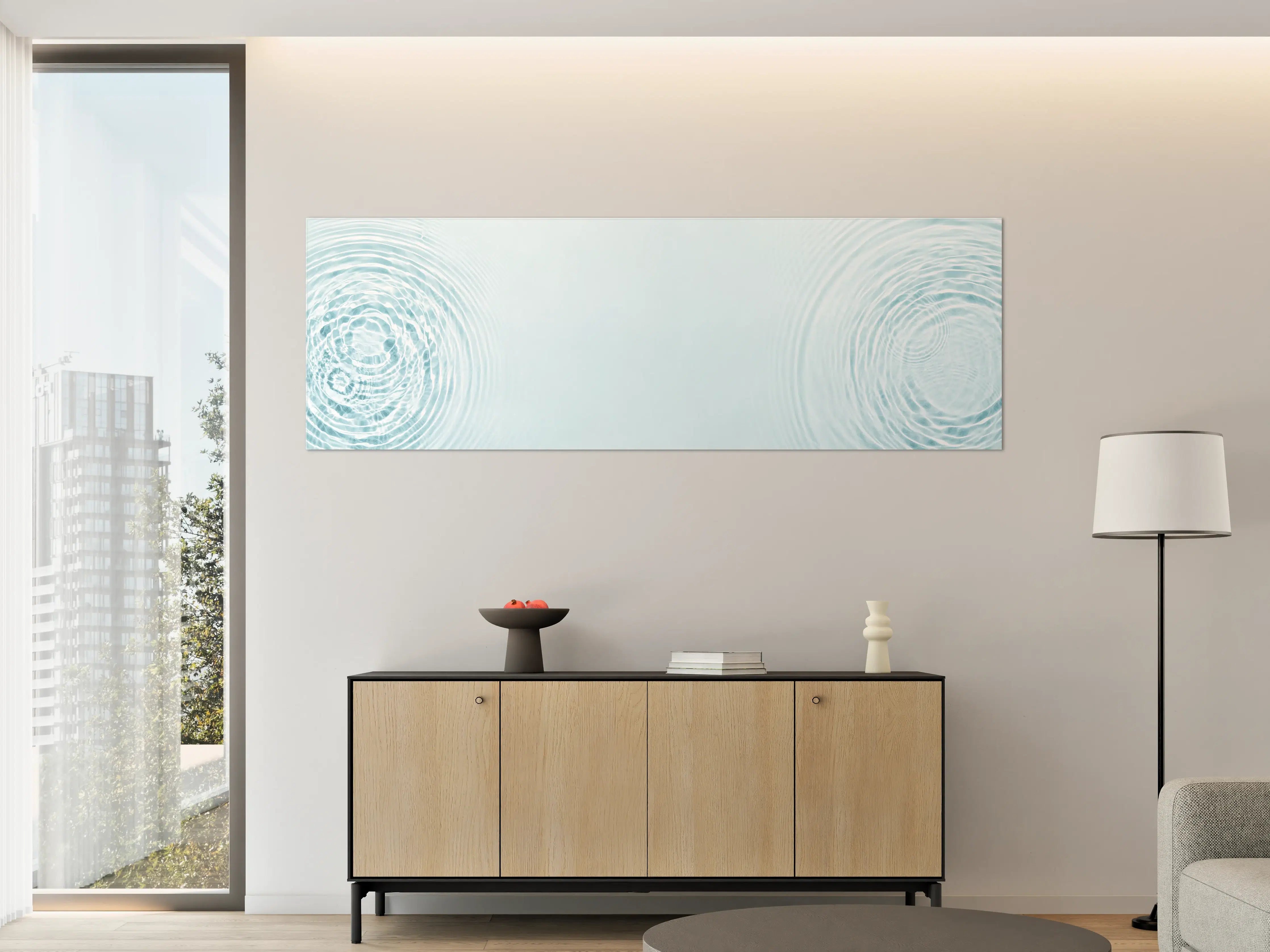 Große Wandbilder - Sanfte blaue Wellenringe