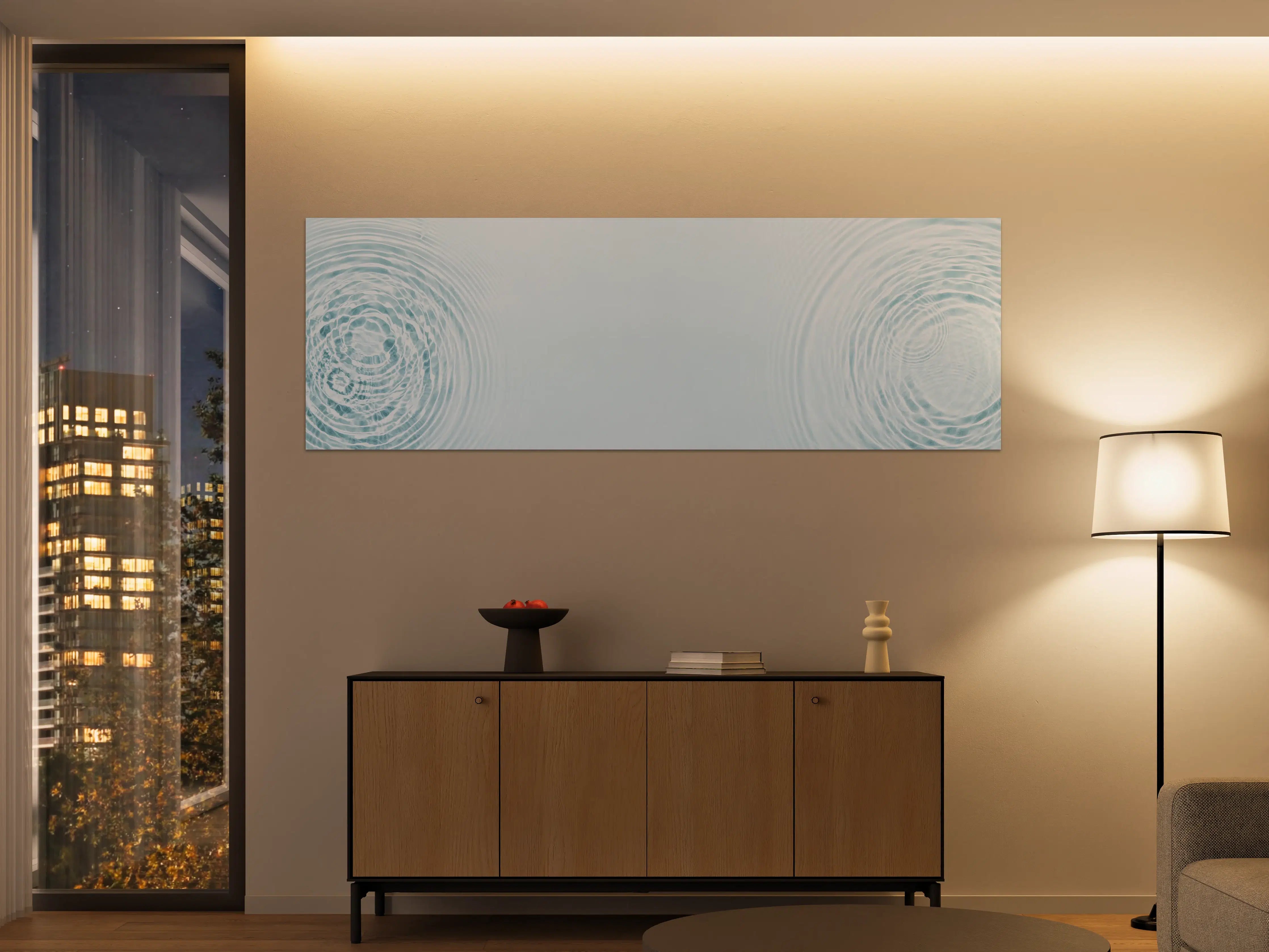 Große Wandbilder - Sanfte blaue Wellenringe