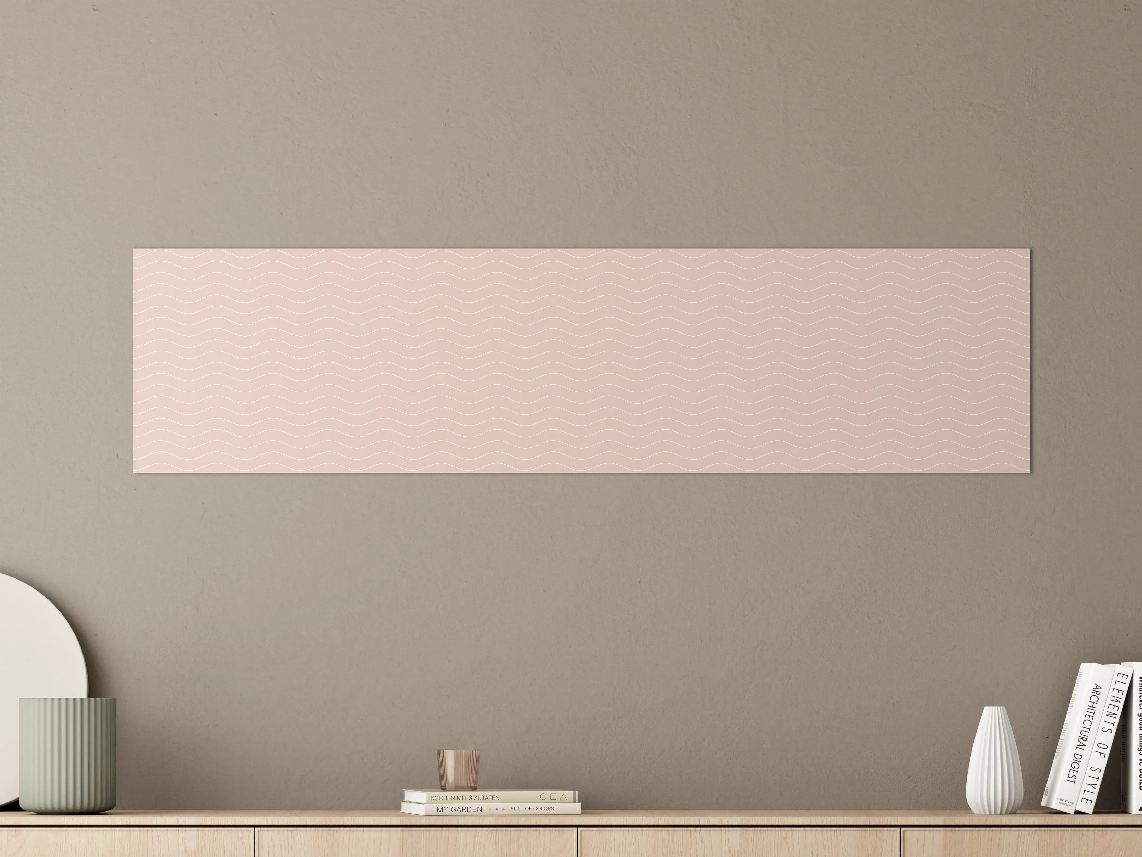 Große Wandbilder - Sanfter Rosé-Pink-Hintergrund mit Wellenmustern