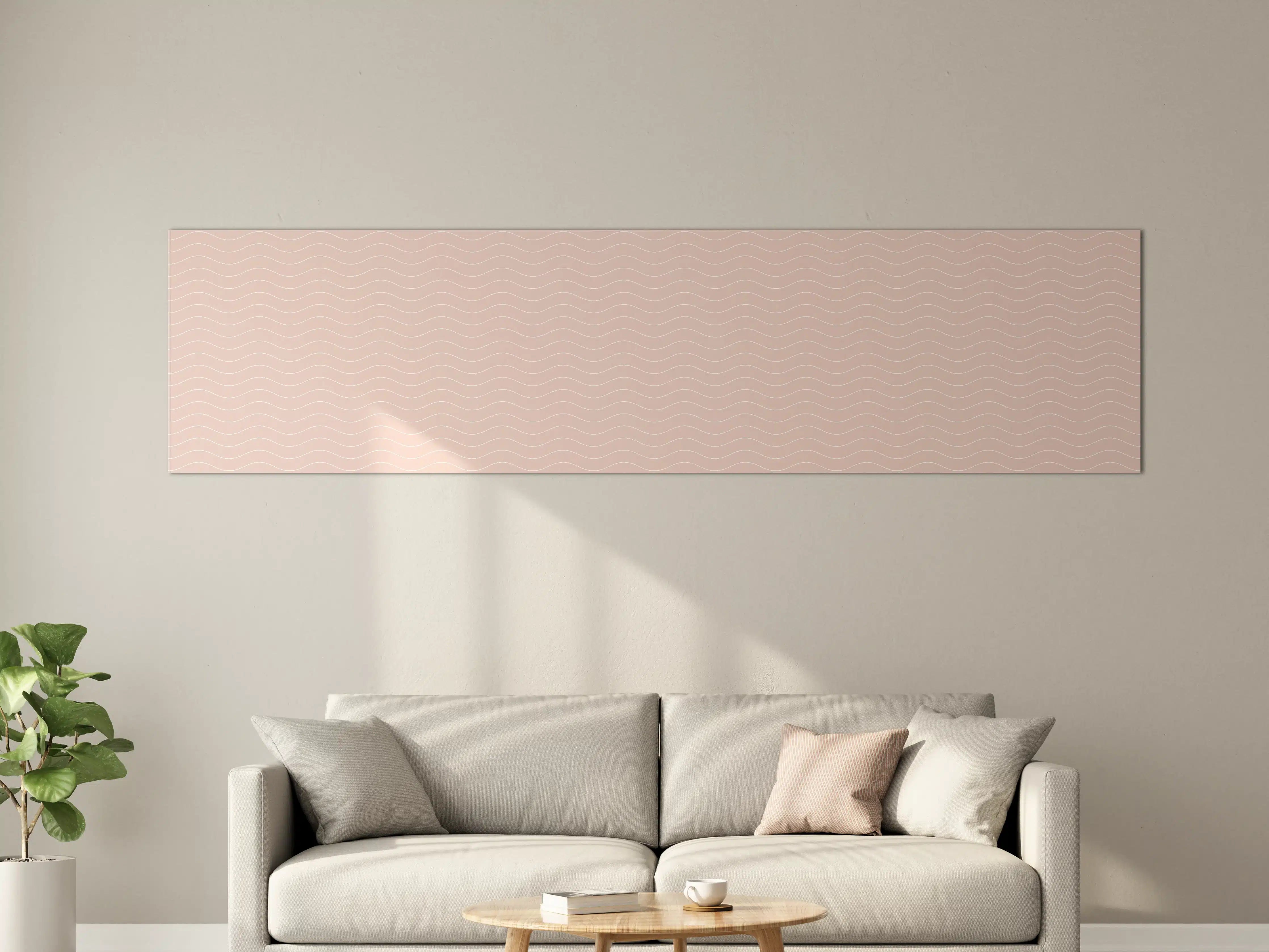 Große Wandbilder - Sanfter Rosé-Pink-Hintergrund mit Wellenmustern