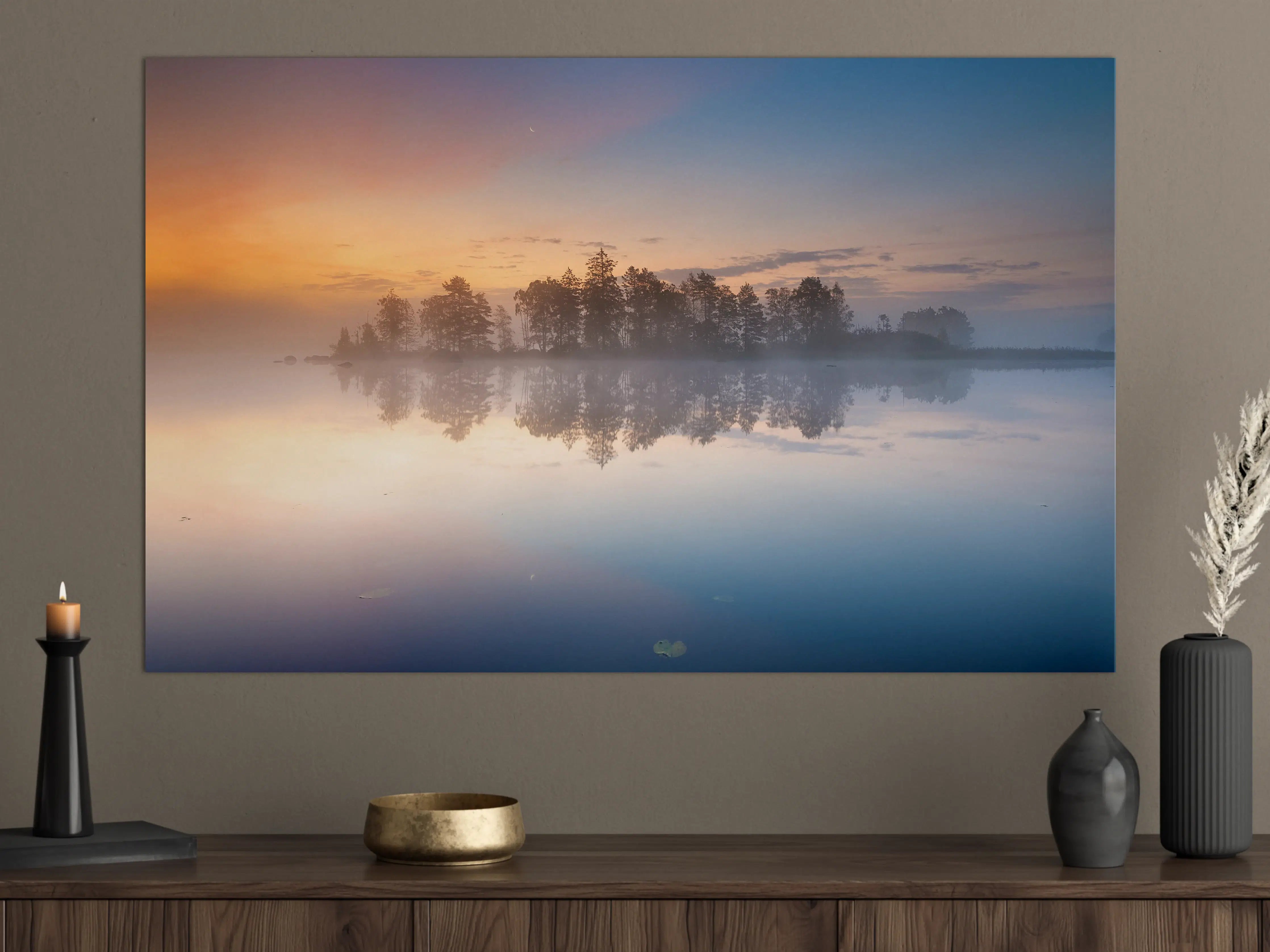 Große Wandbilder - Sanfter Sonnenaufgang über dem Wasser