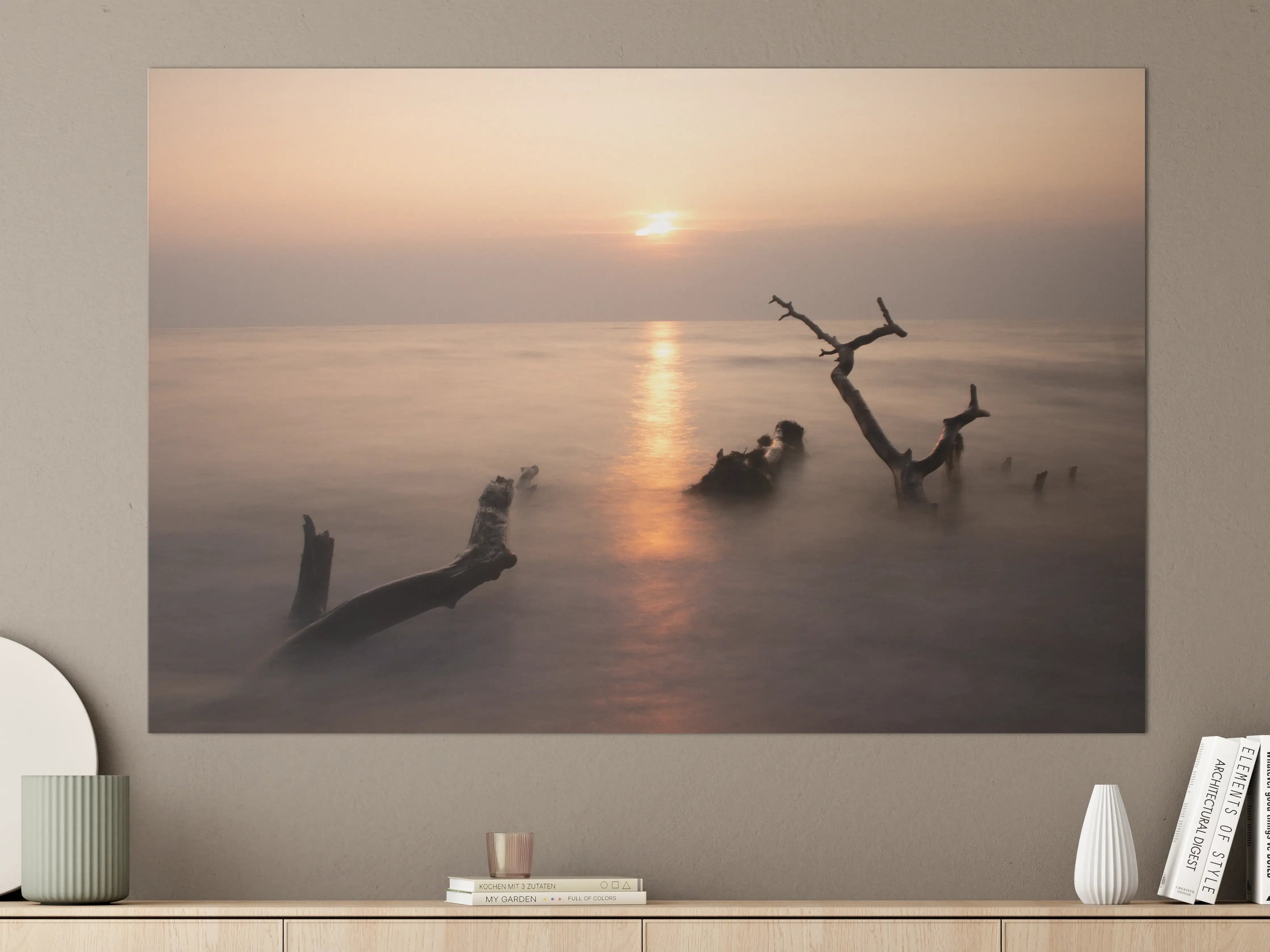 Große Wandbilder - Sanfter Sonnenuntergang am Meer