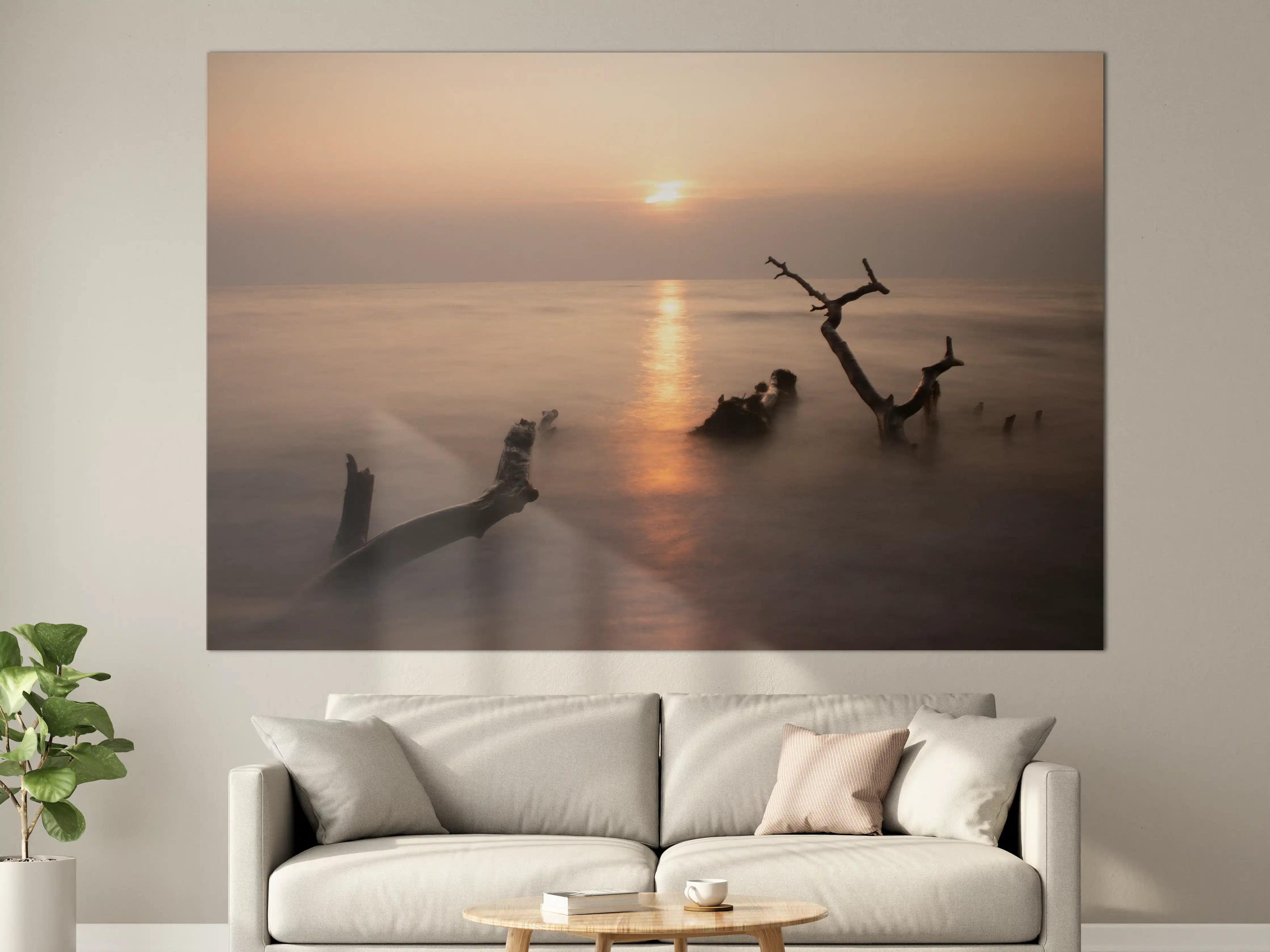 Große Wandbilder - Sanfter Sonnenuntergang am Meer