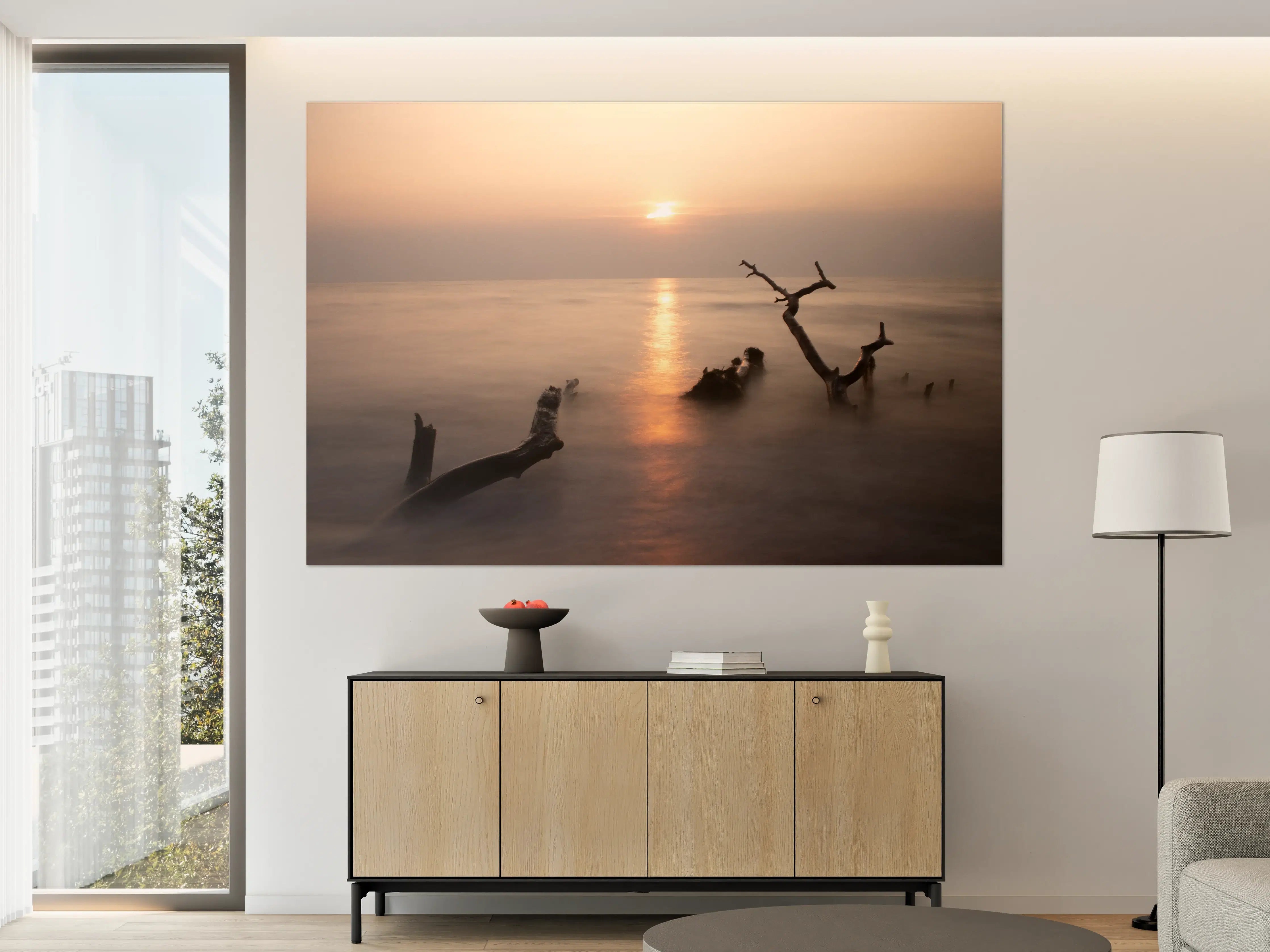 Große Wandbilder - Sanfter Sonnenuntergang am Meer