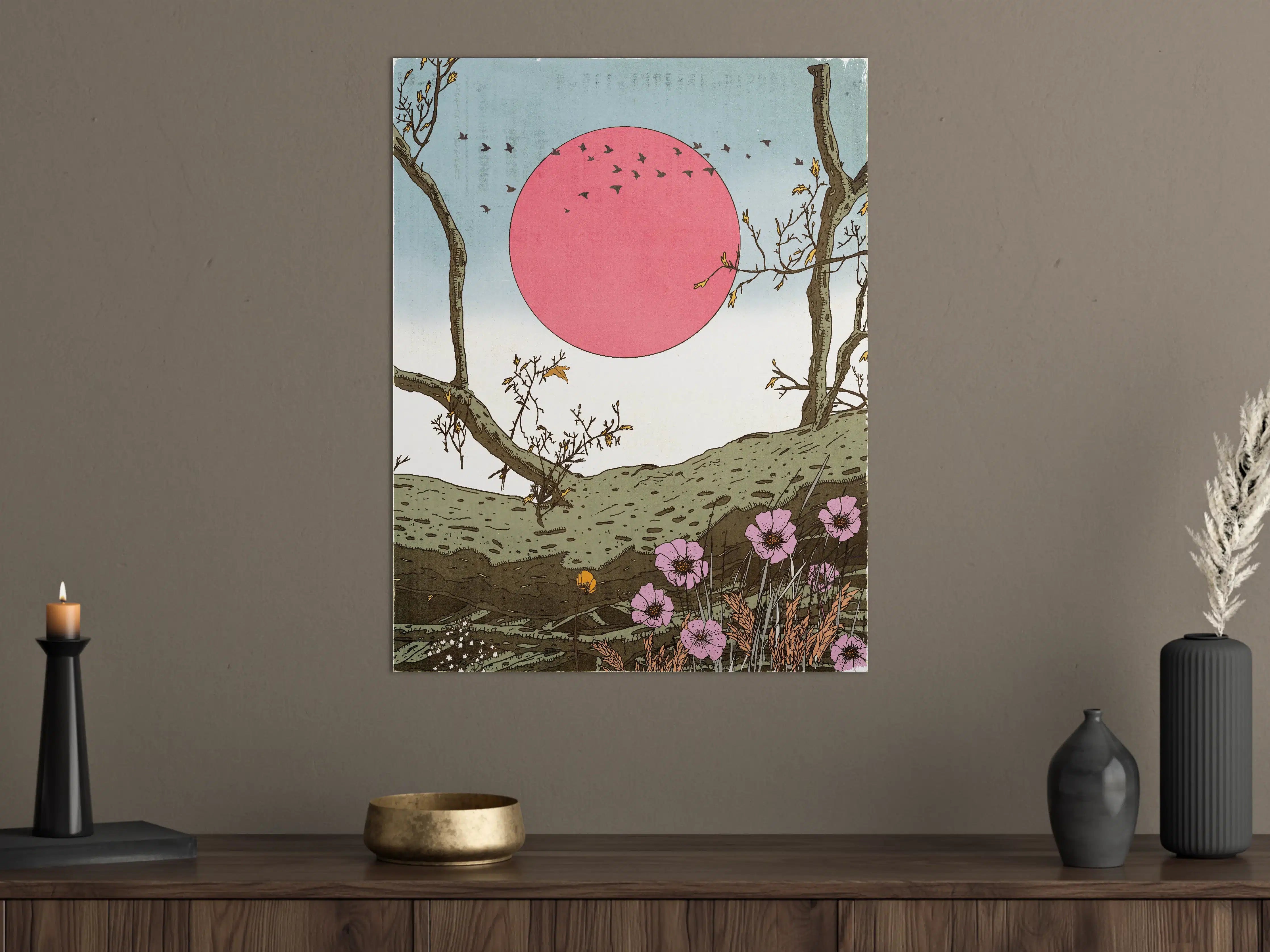 Große Wandbilder - Sanfter Sonnenuntergang mit pinkem Himmel