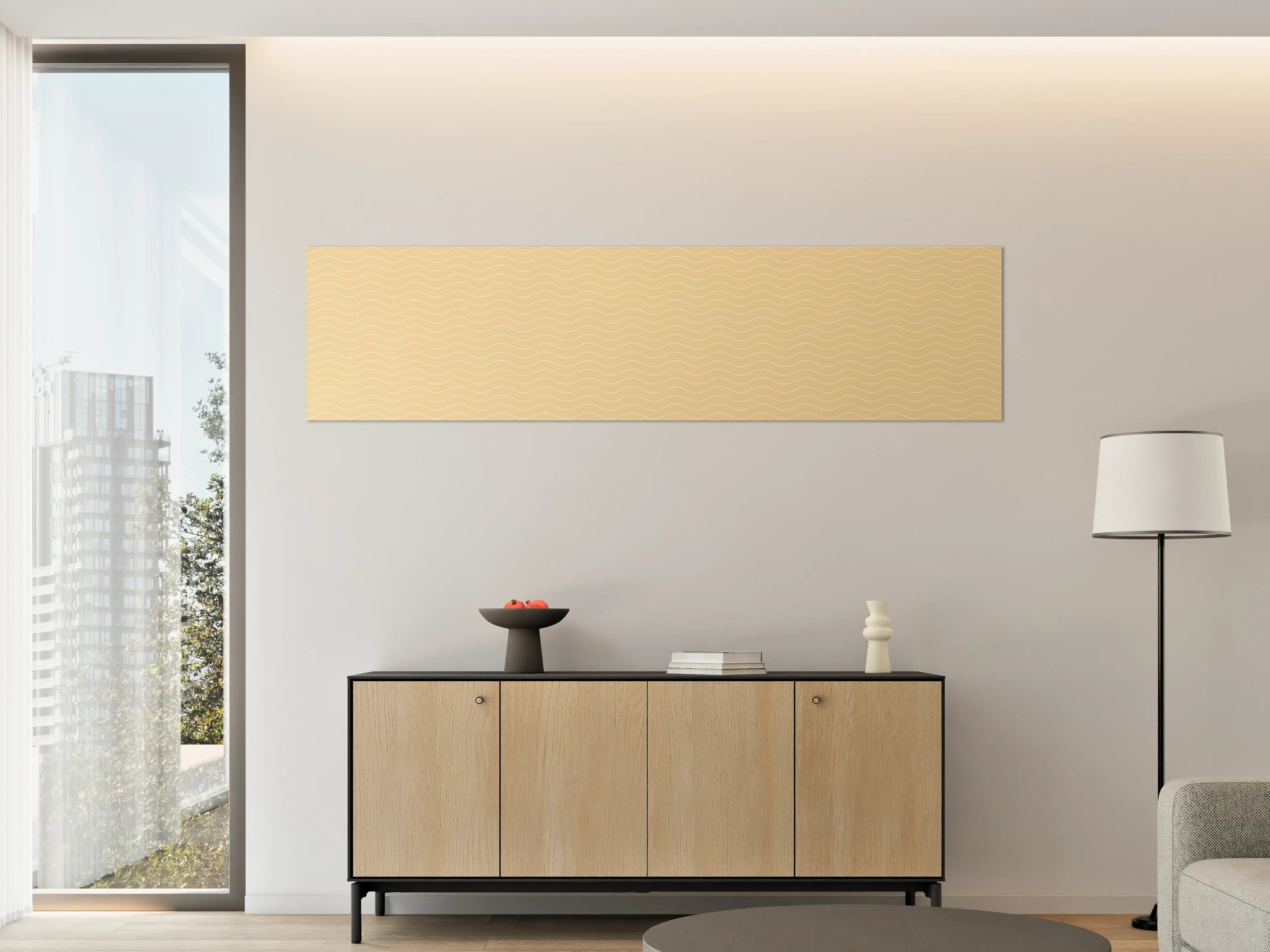 Große Wandbilder - Sanfter Wellenmuster in Beige