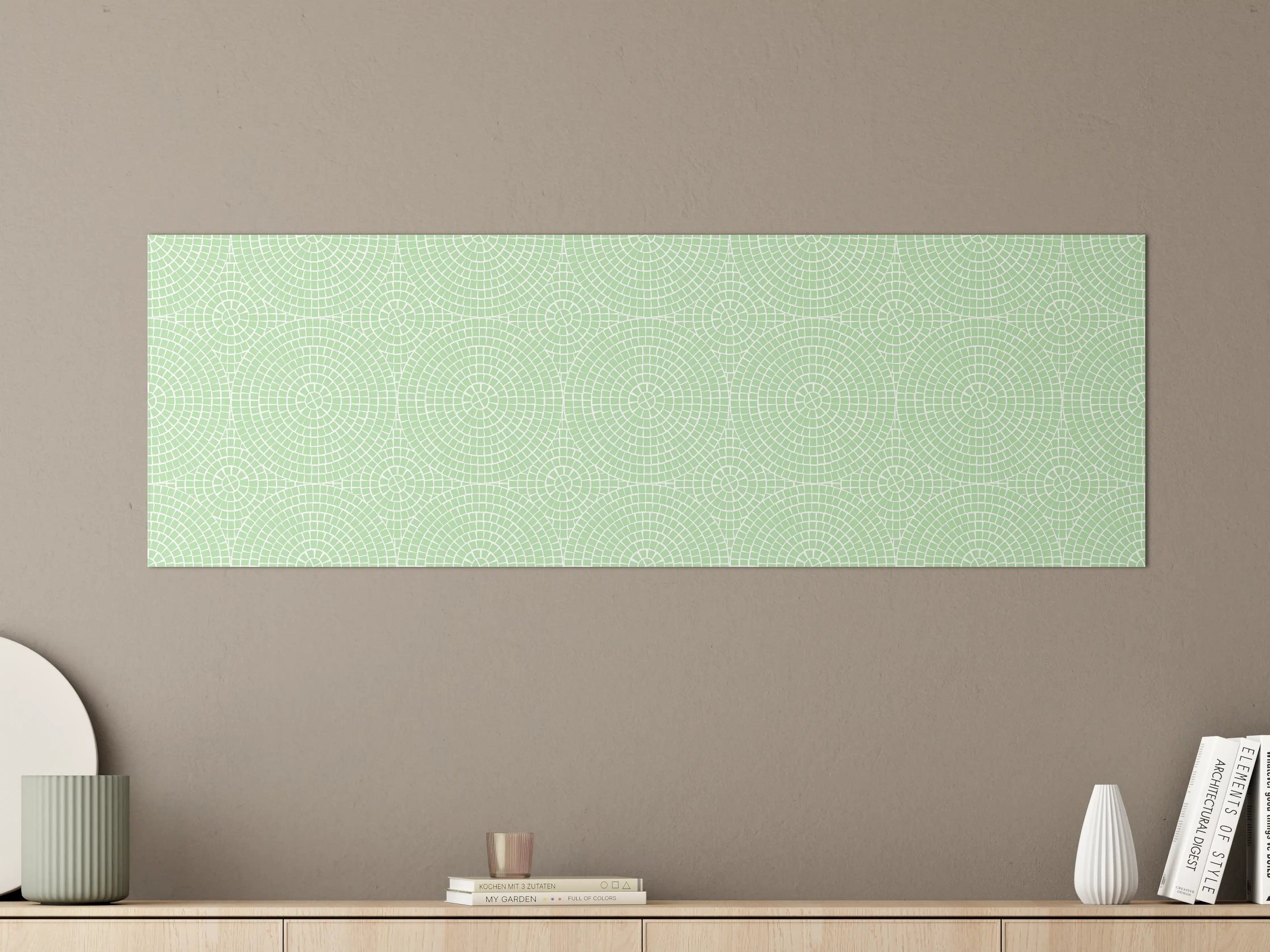 Große Wandbilder - Sanftes Mint mit Graufliesen