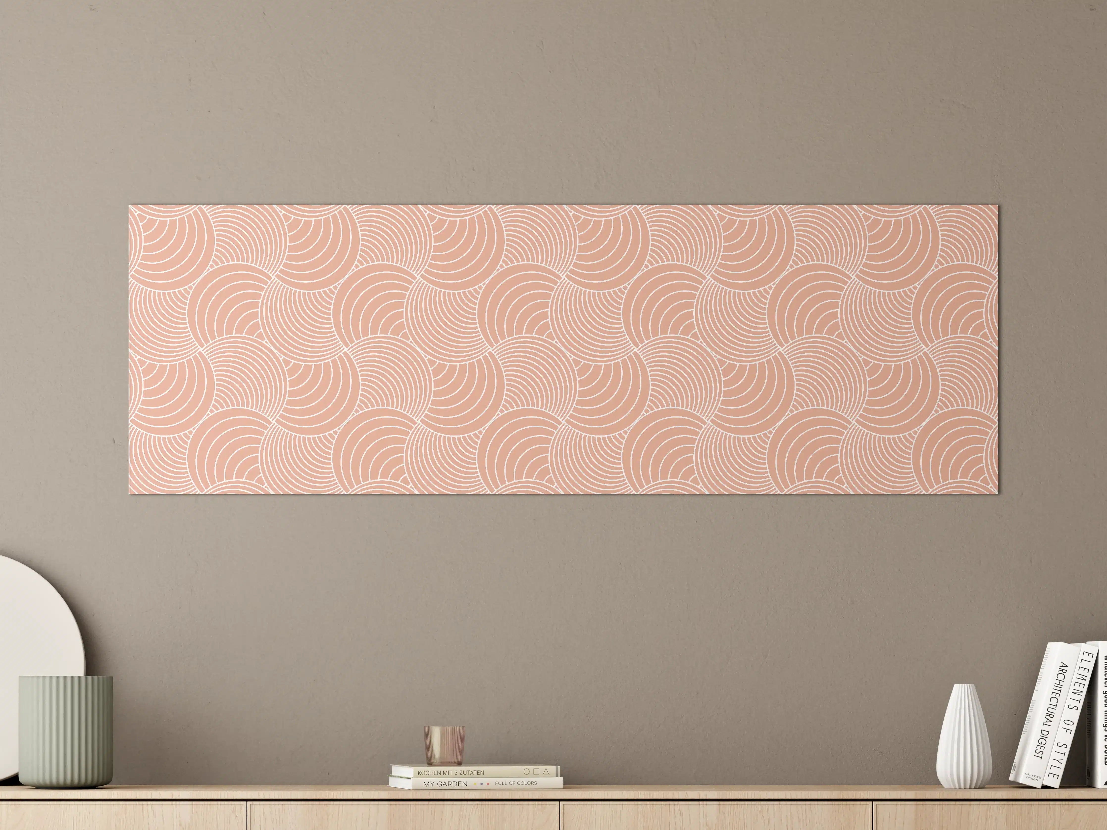 Große Wandbilder - Sanftes Peach-Design mit feinen Linien