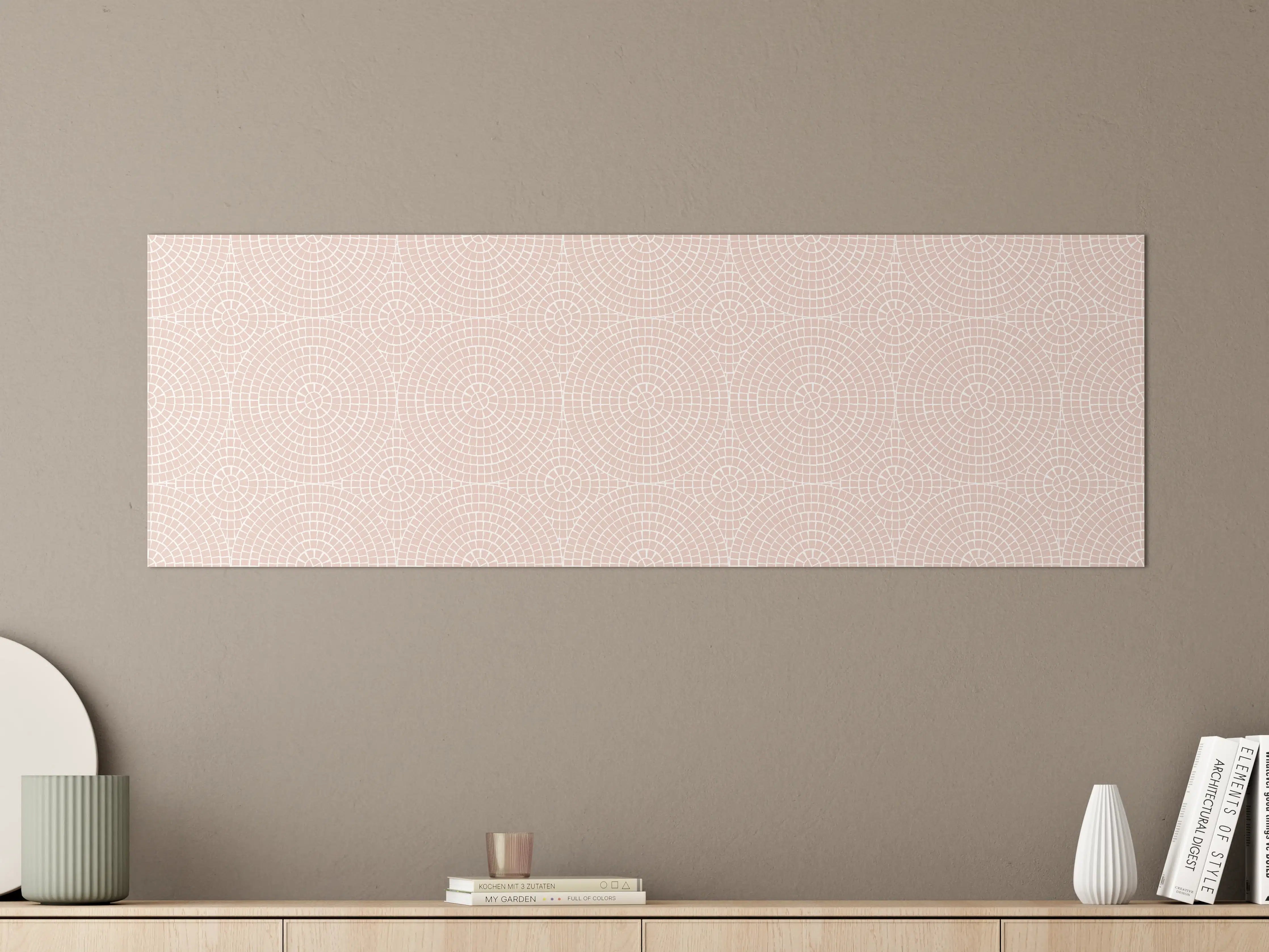 Große Wandbilder - Sanftes Rosa mit geometrischen Mustern