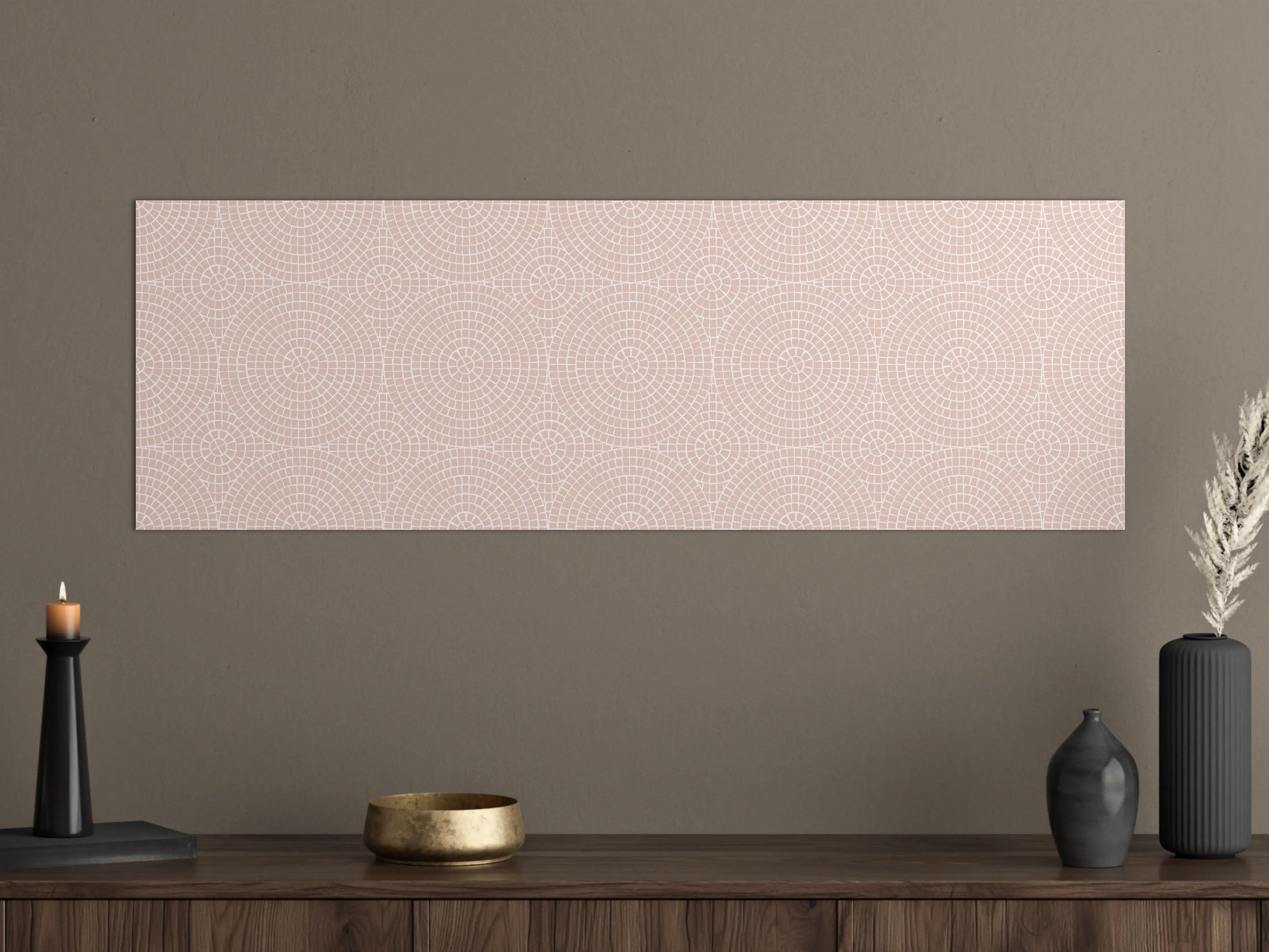 Große Wandbilder - Sanftes Rosa mit geometrischen Mustern