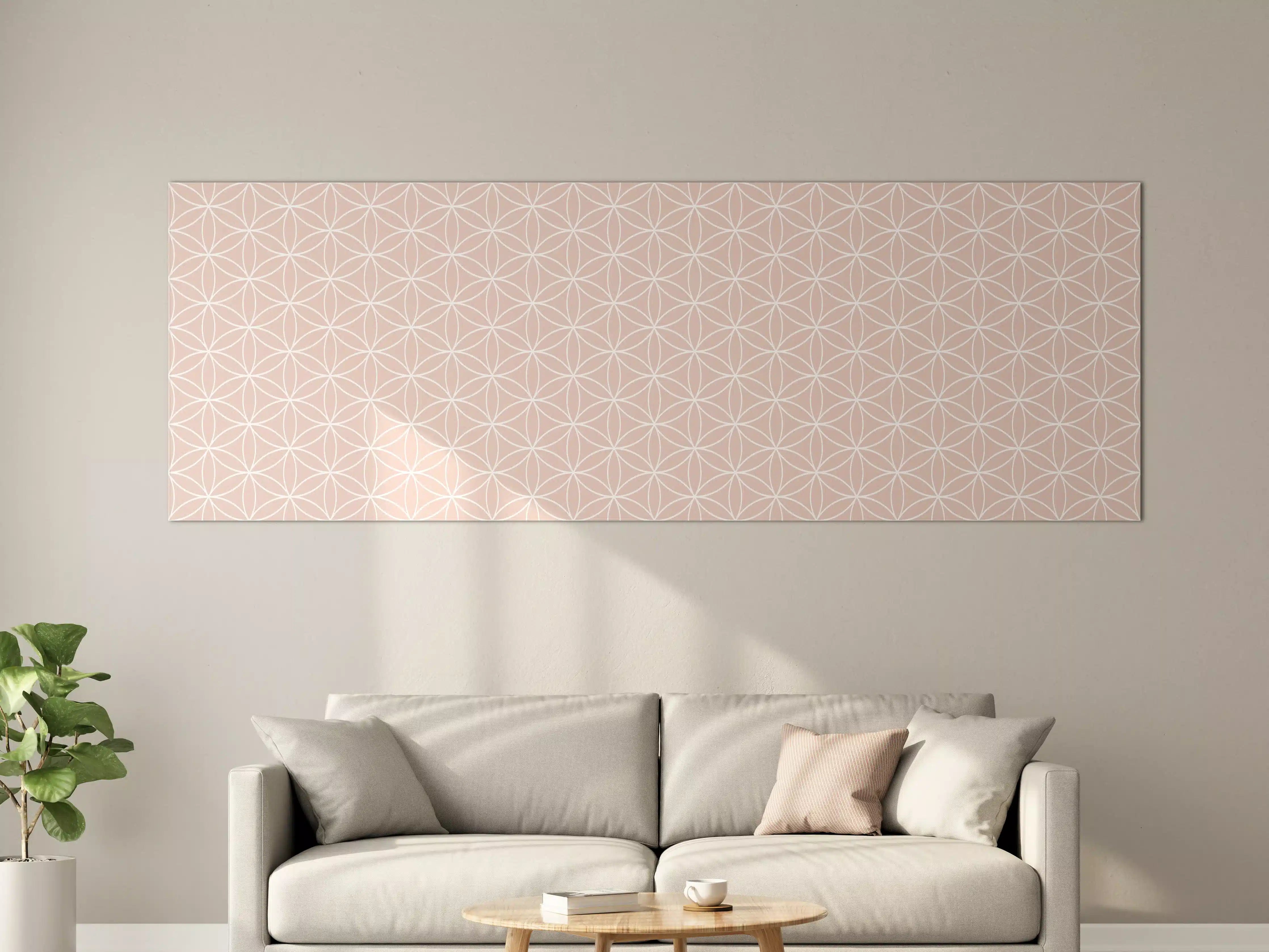 Große Wandbilder - Sanftes Rosa mit grauem Muster