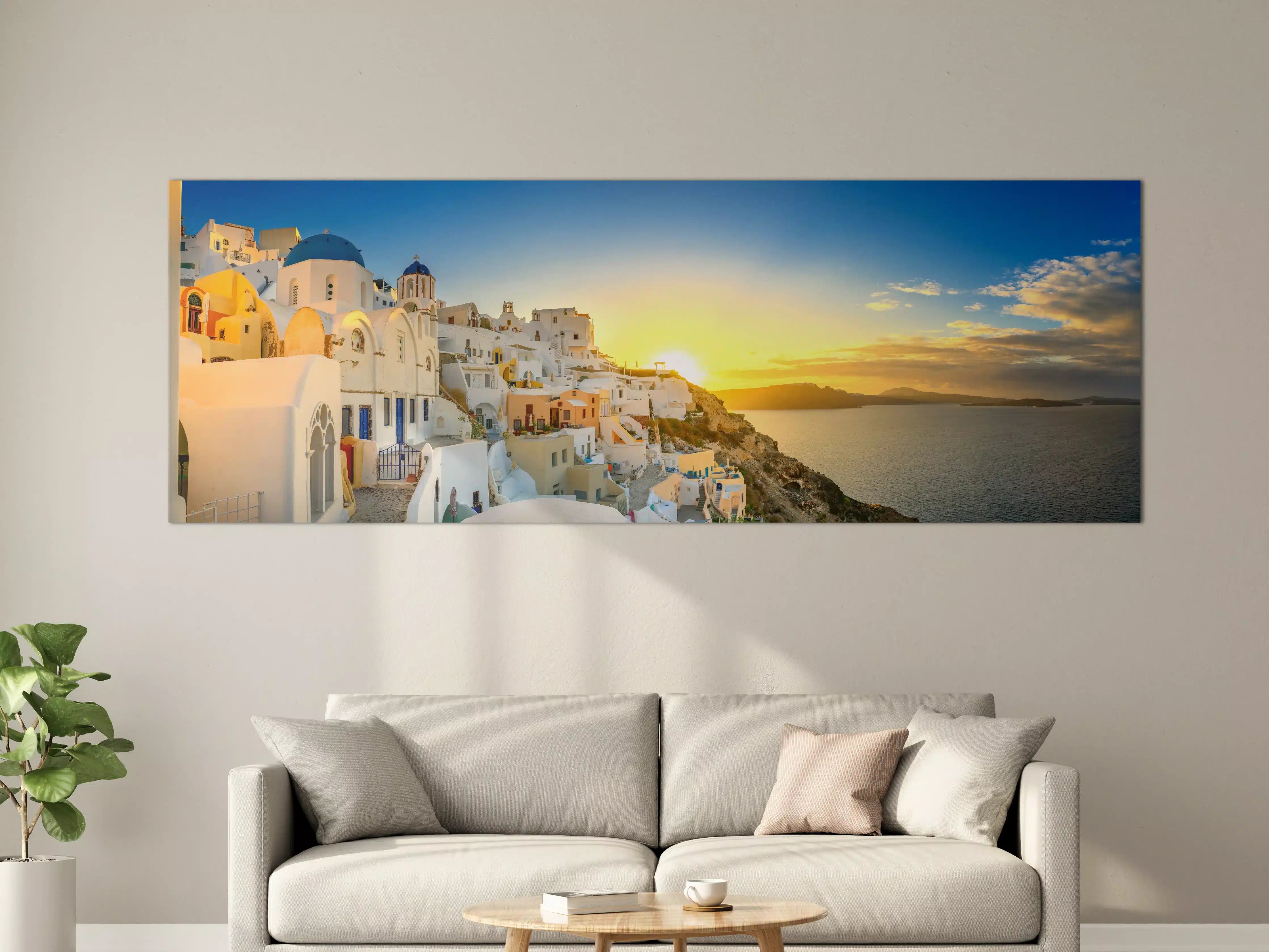 Große Wandbilder - Santorini Sonnenuntergang Skyline