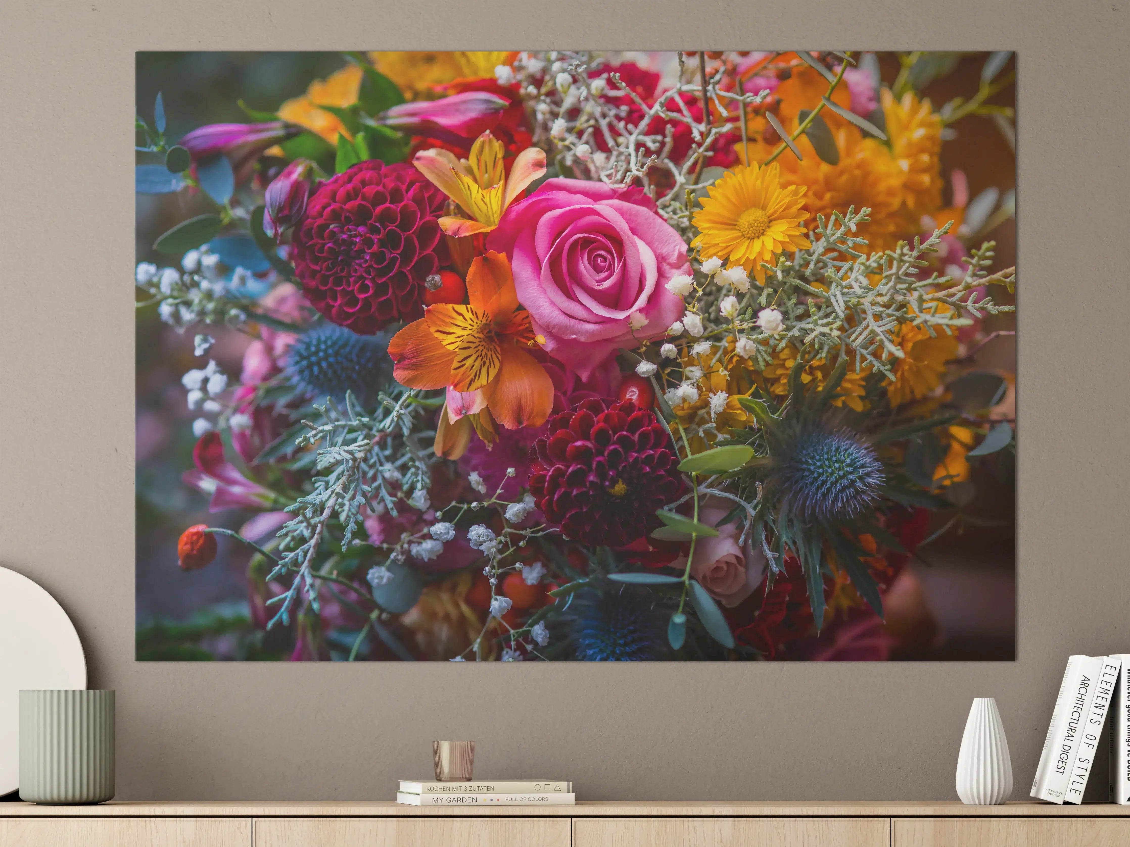 Große Wandbilder - Satter bunter Blumenstrauß