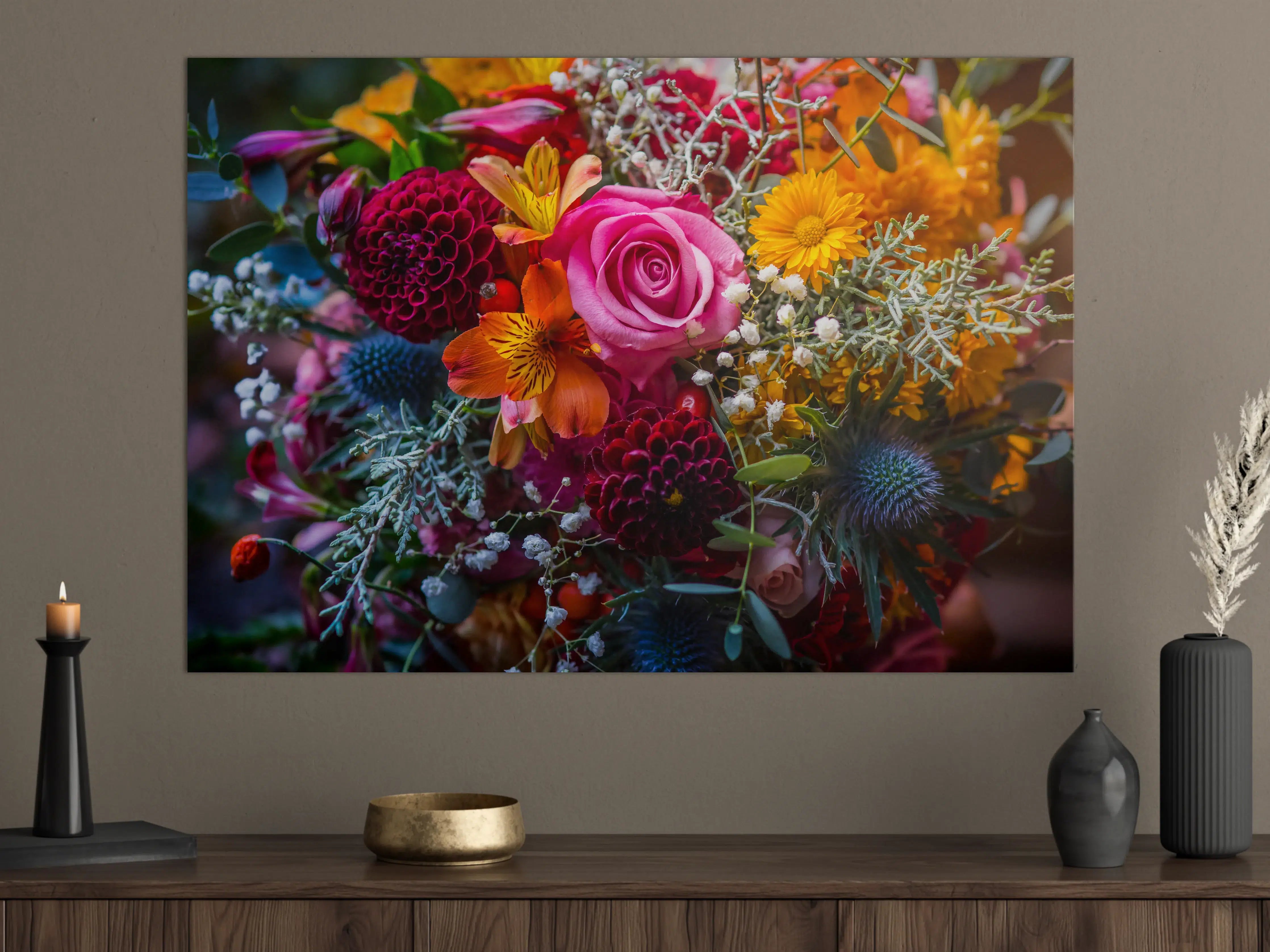 Große Wandbilder - Satter bunter Blumenstrauß
