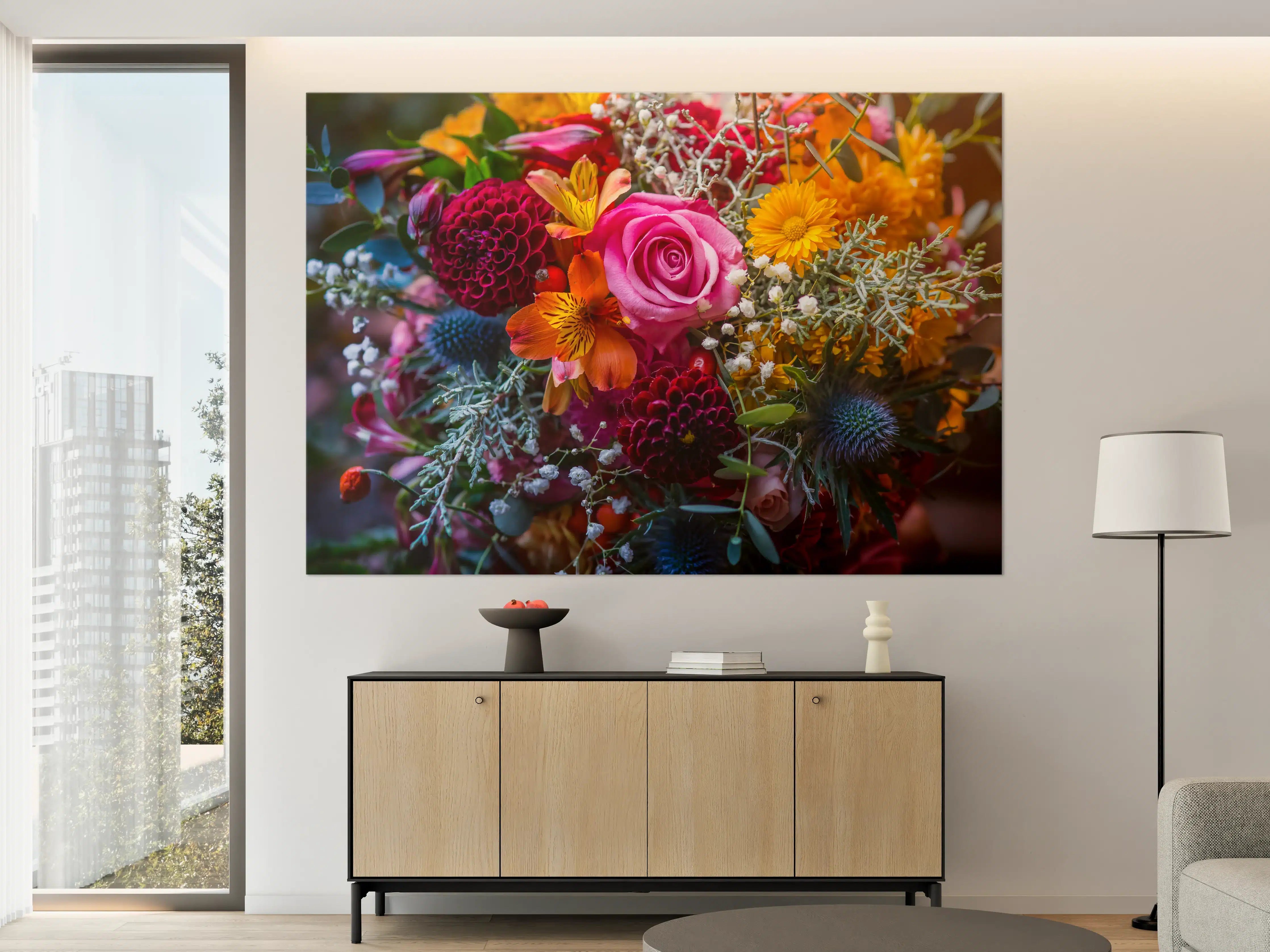 Große Wandbilder - Satter bunter Blumenstrauß