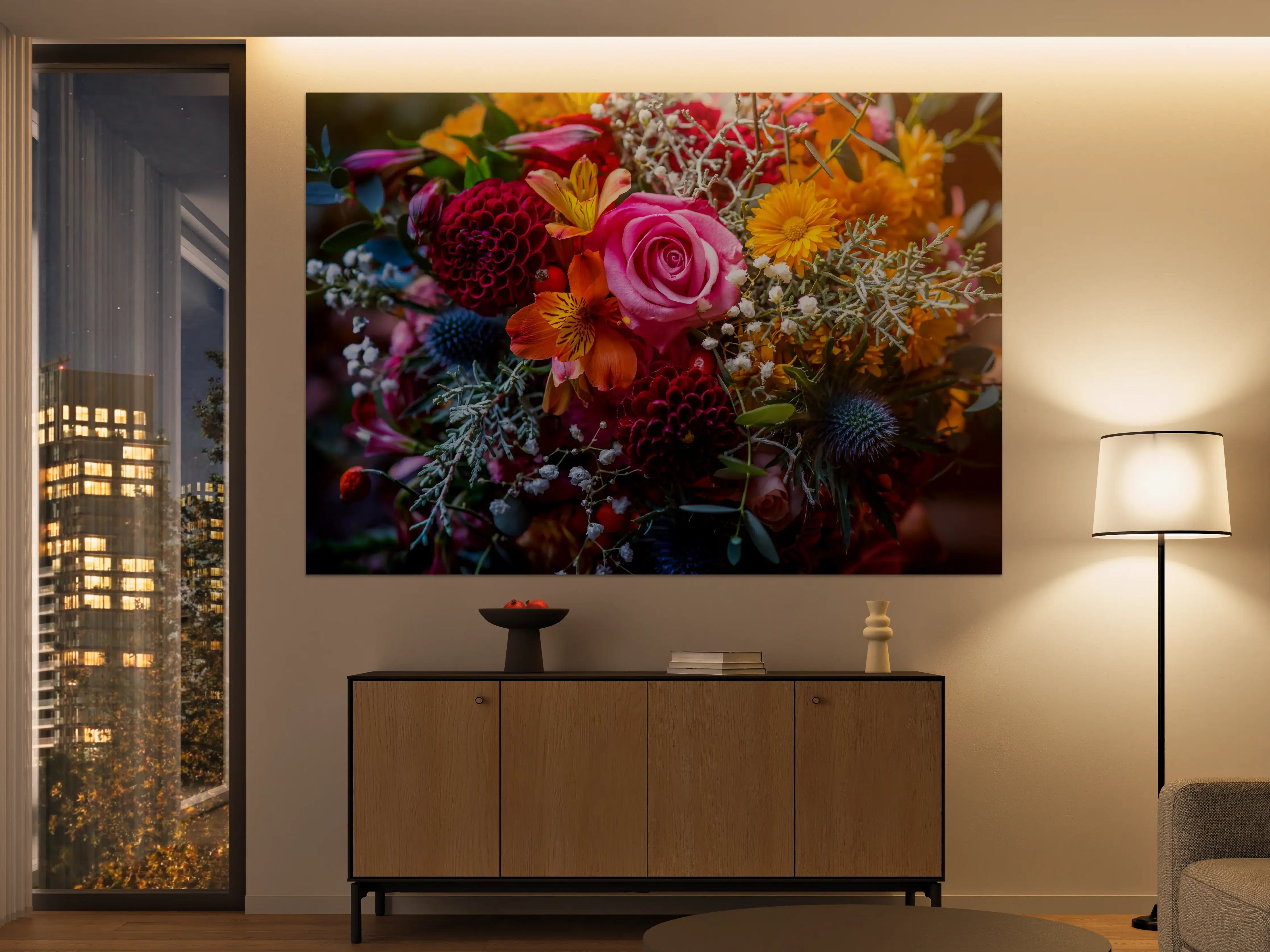Große Wandbilder - Satter bunter Blumenstrauß