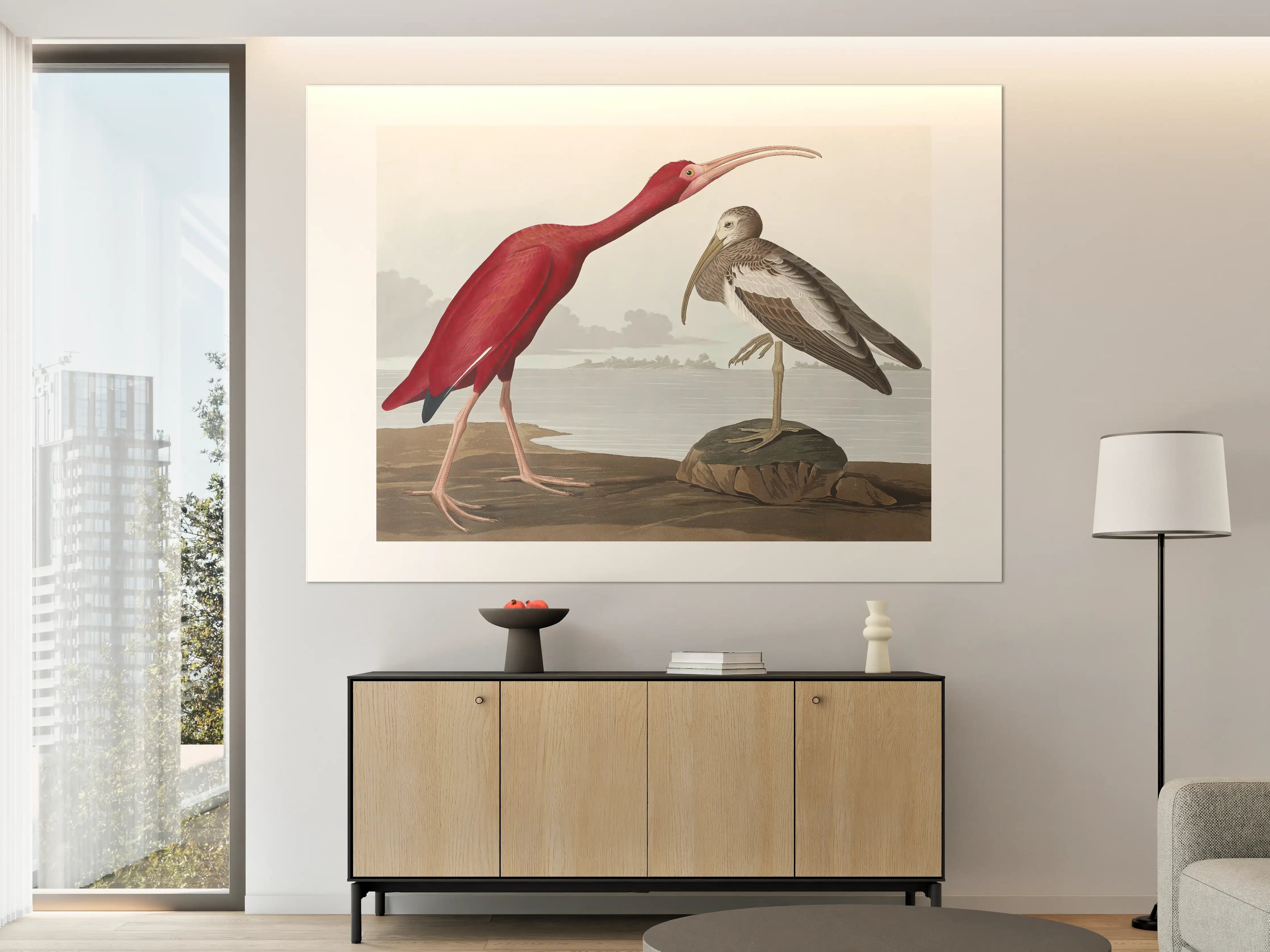 Große Wandbilder - Scharlachsichler Portrait - John James Audubon