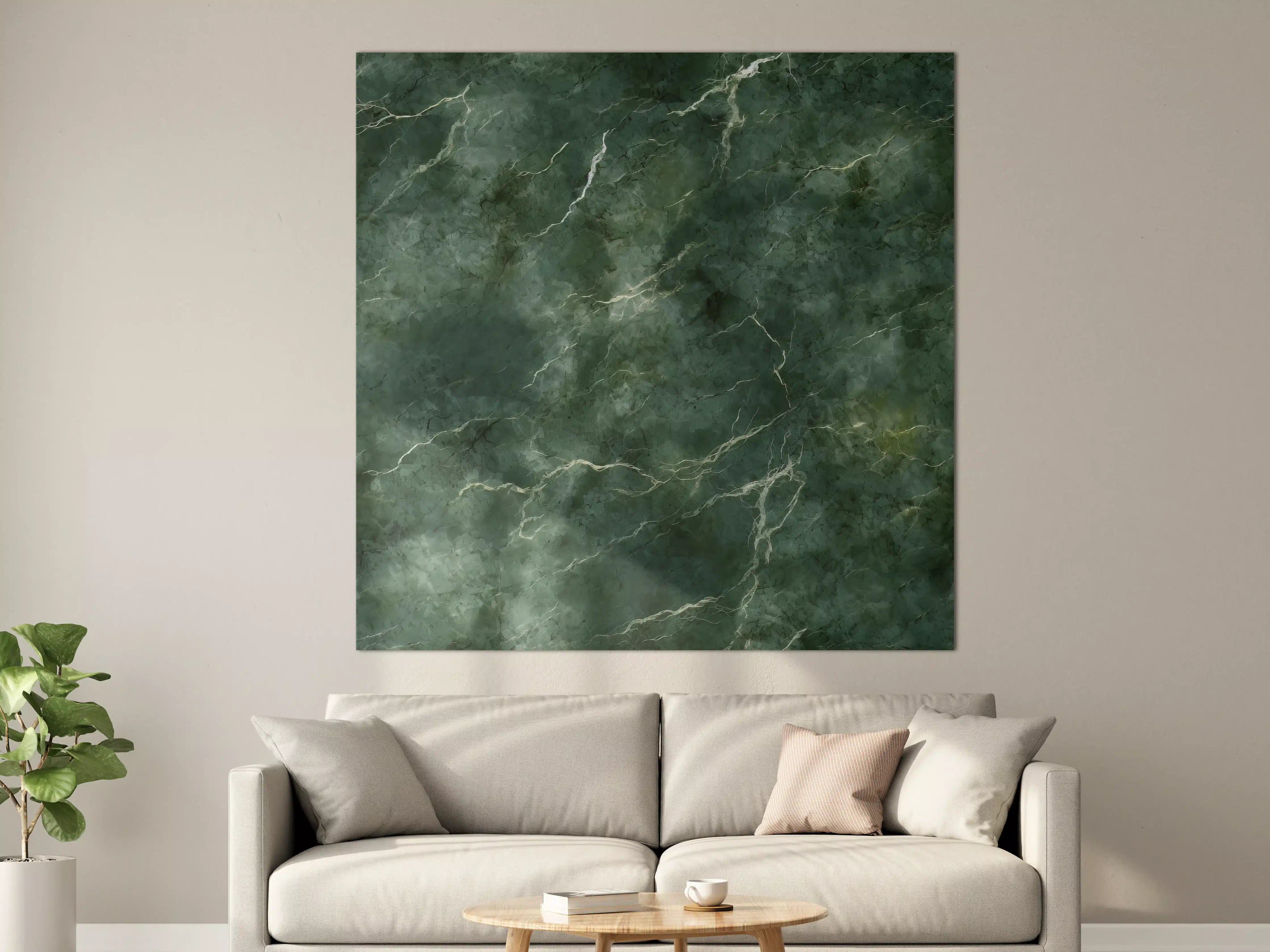 Große Wandbilder - Schimmernde Grauwelle mit Marmor-Details