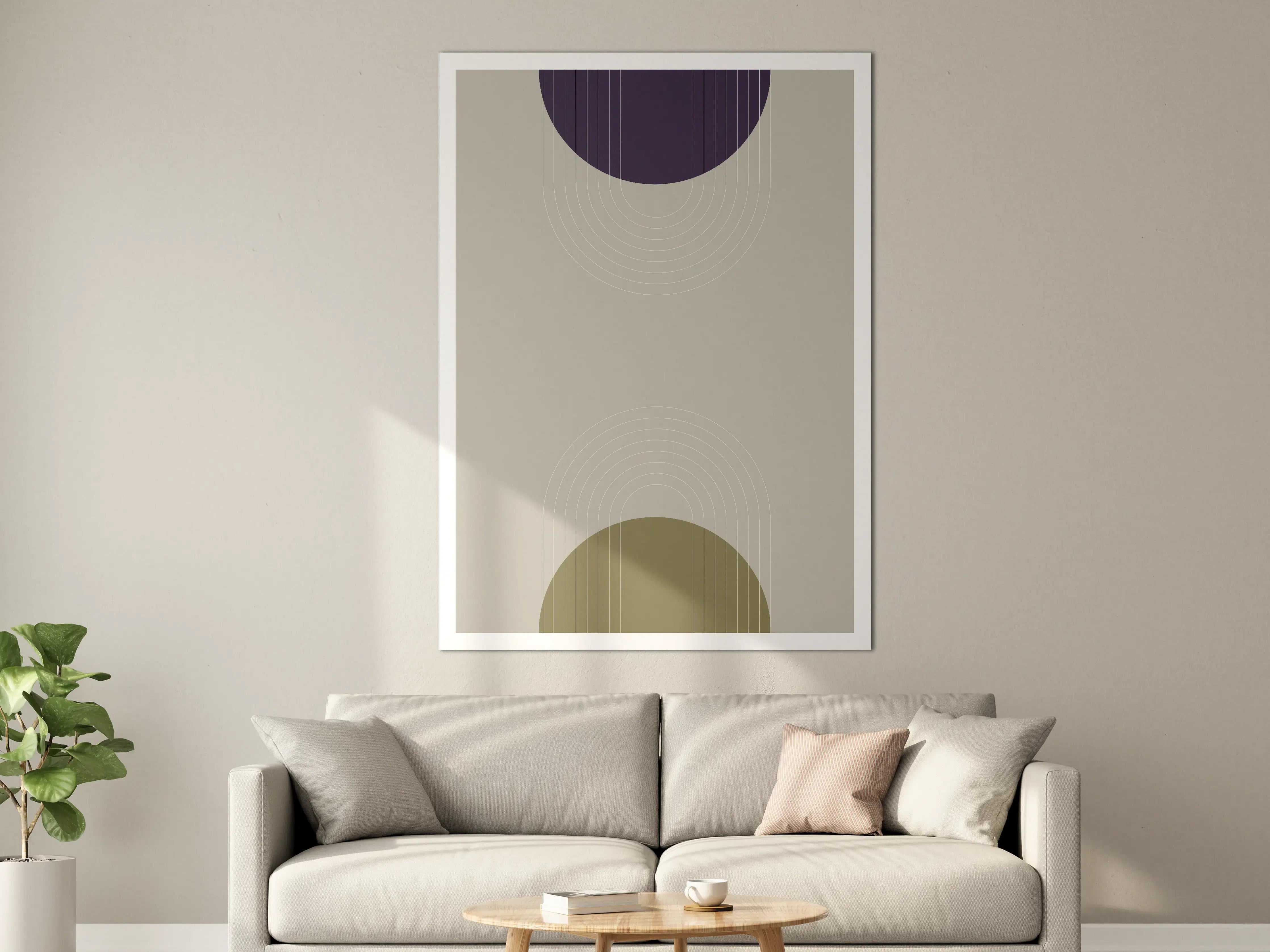 Große Wandbilder - Schlichte Graugrund Formenwandbild
