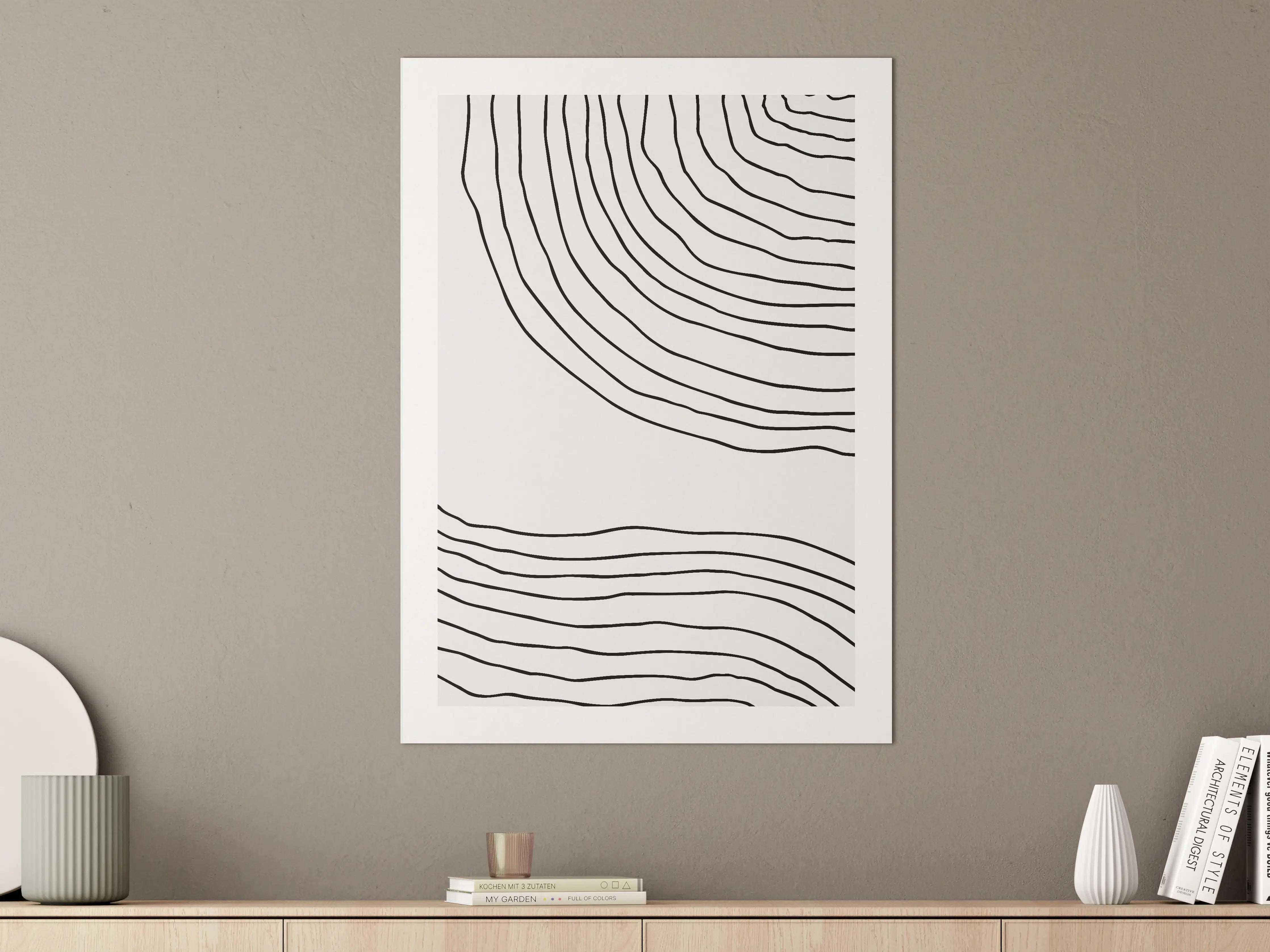 Große Wandbilder - Schlichte Linienkunst in Schwarz-Weiß