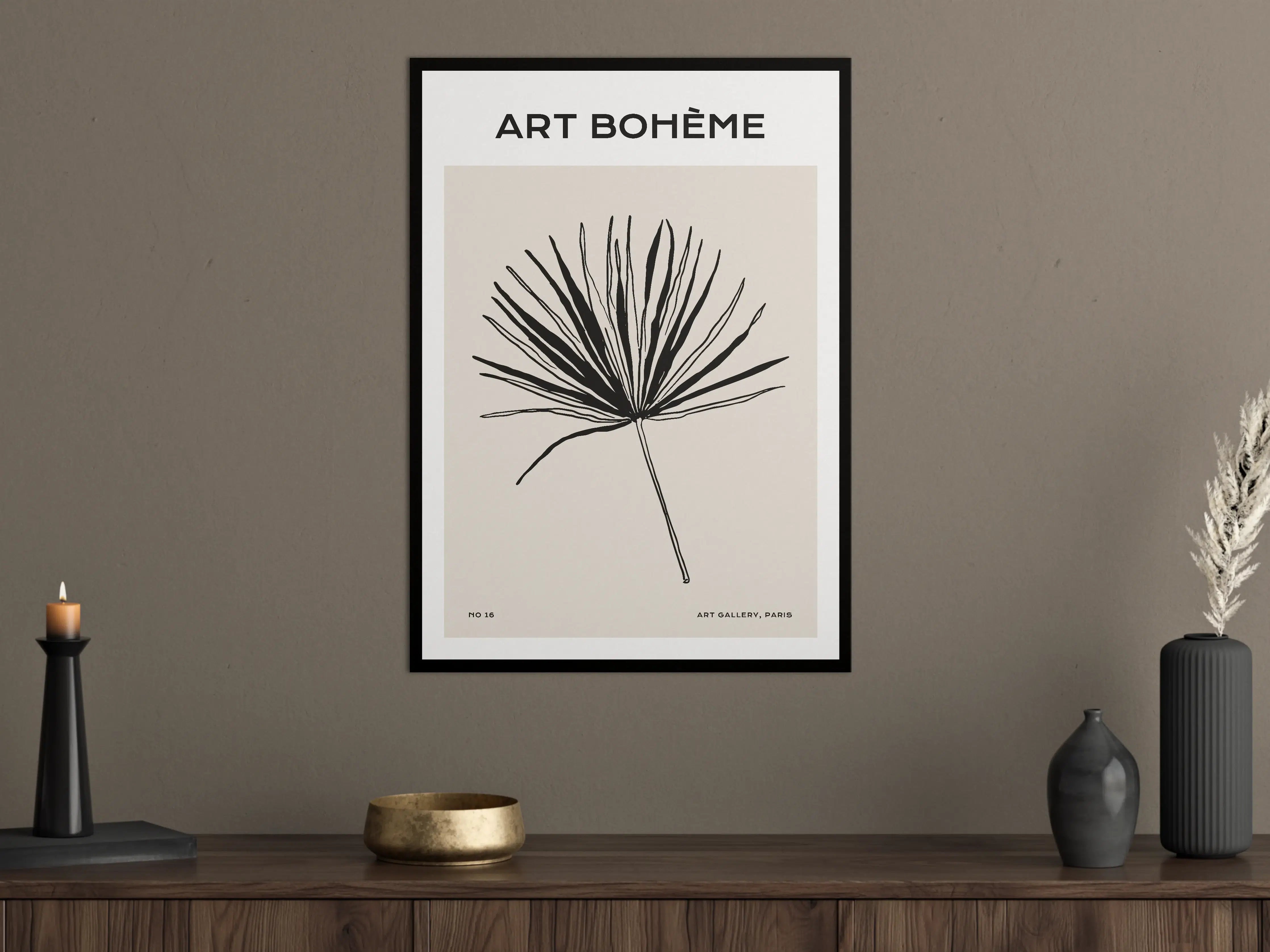 Große Wandbilder - Schlichte Palmblatt-Illustration