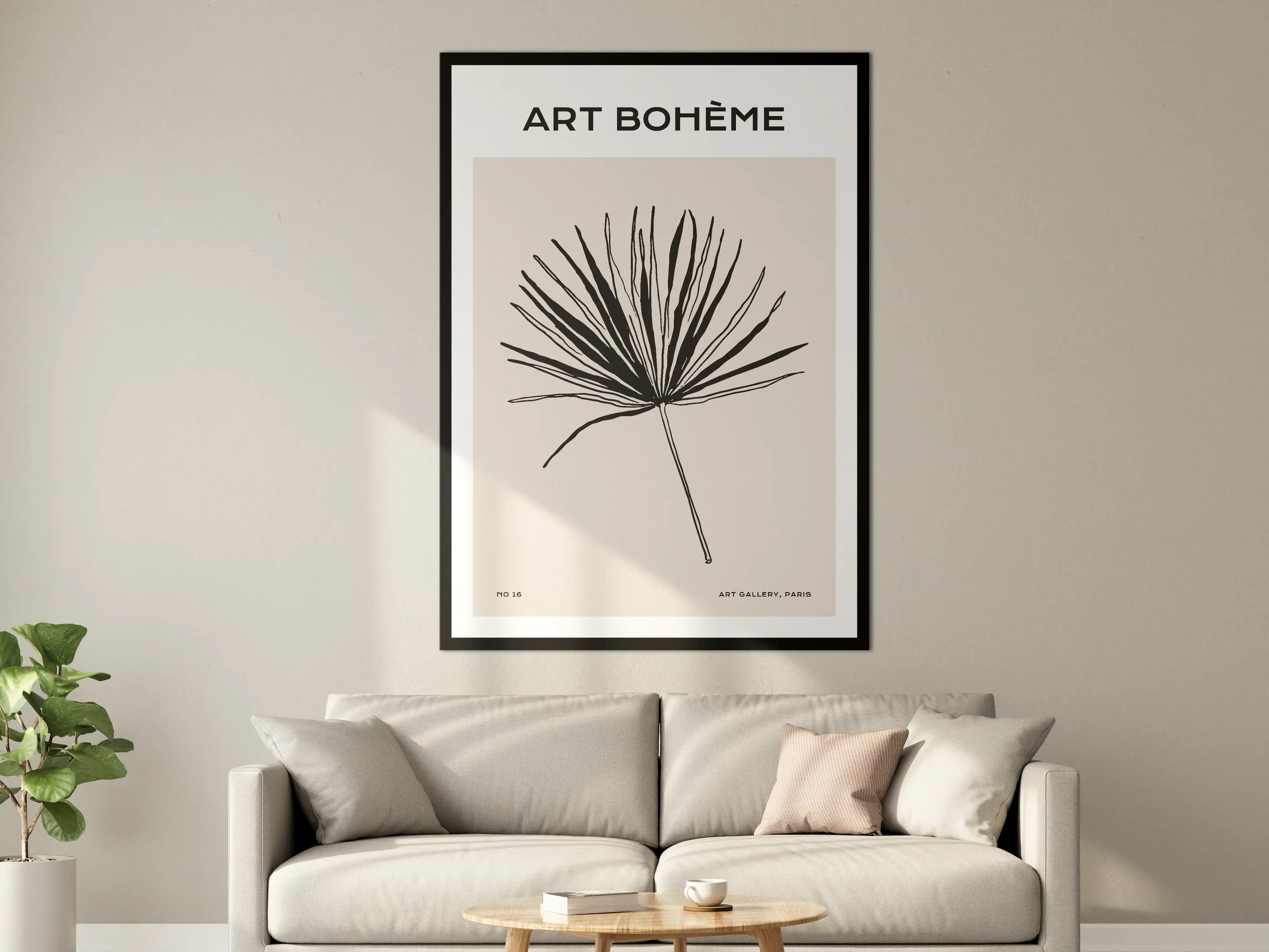 Große Wandbilder - Schlichte Palmblatt-Illustration