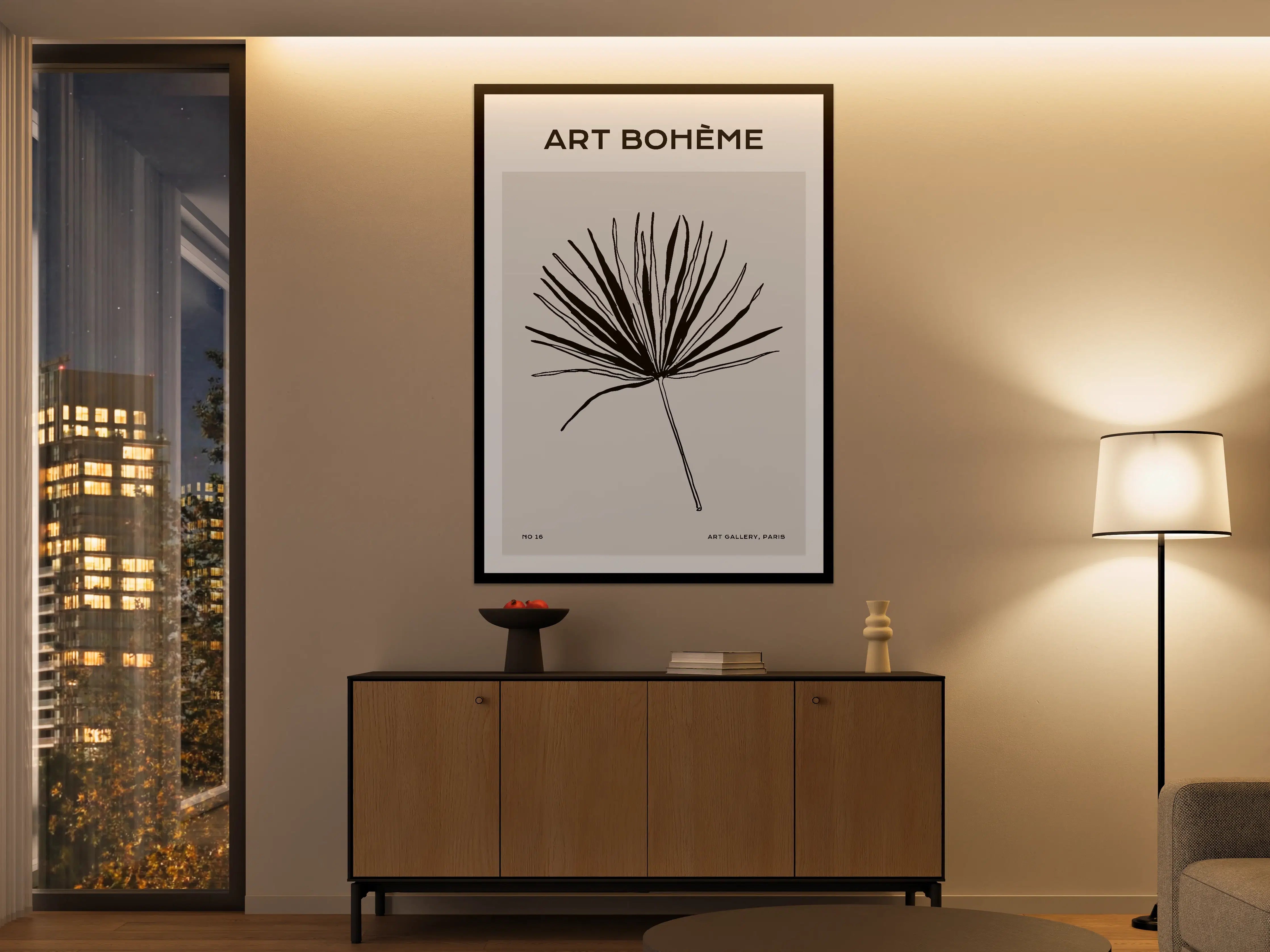 Große Wandbilder - Schlichte Palmblatt-Illustration