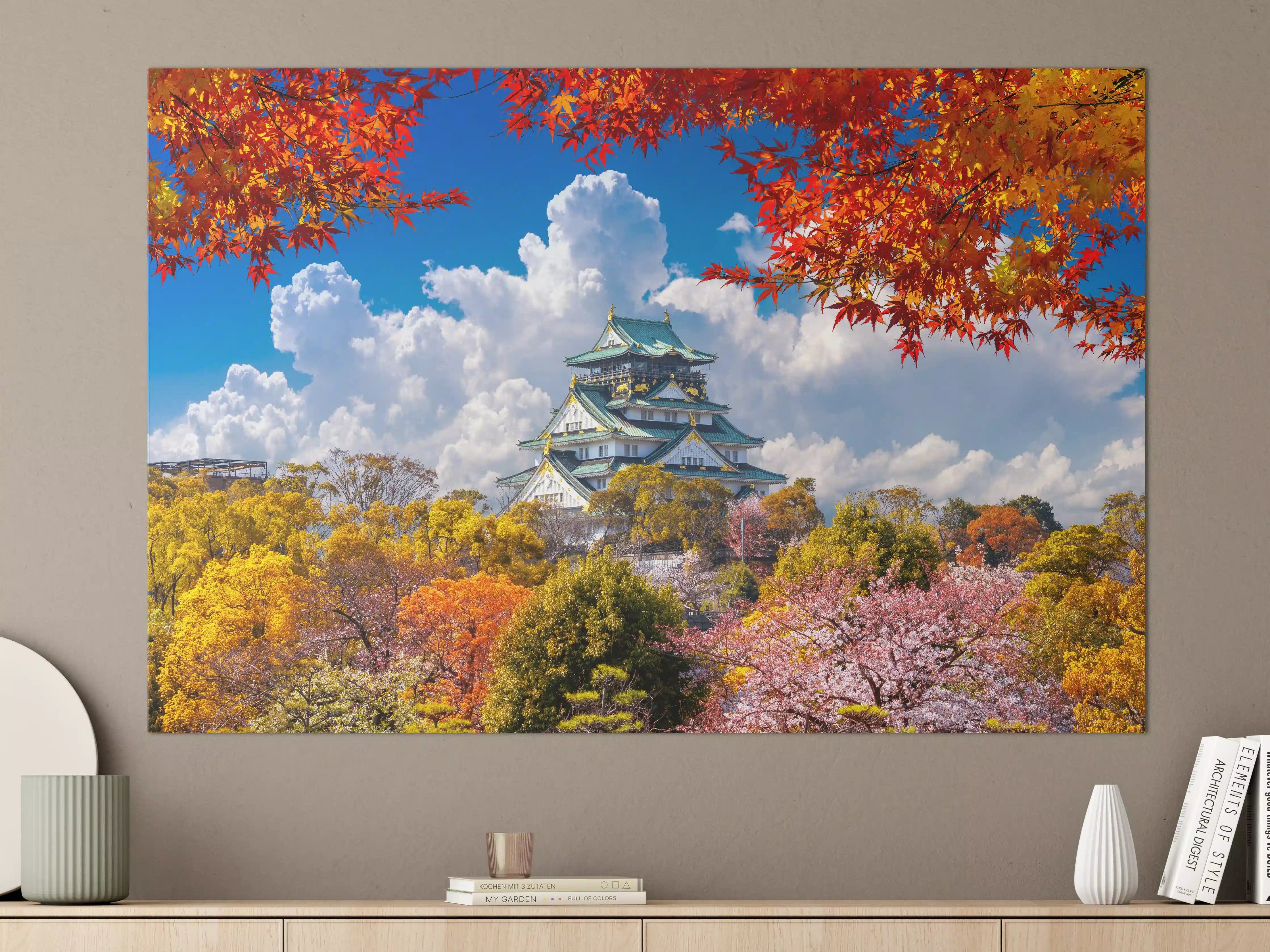 Große Wandbilder - Schloss Osaka im Herbst