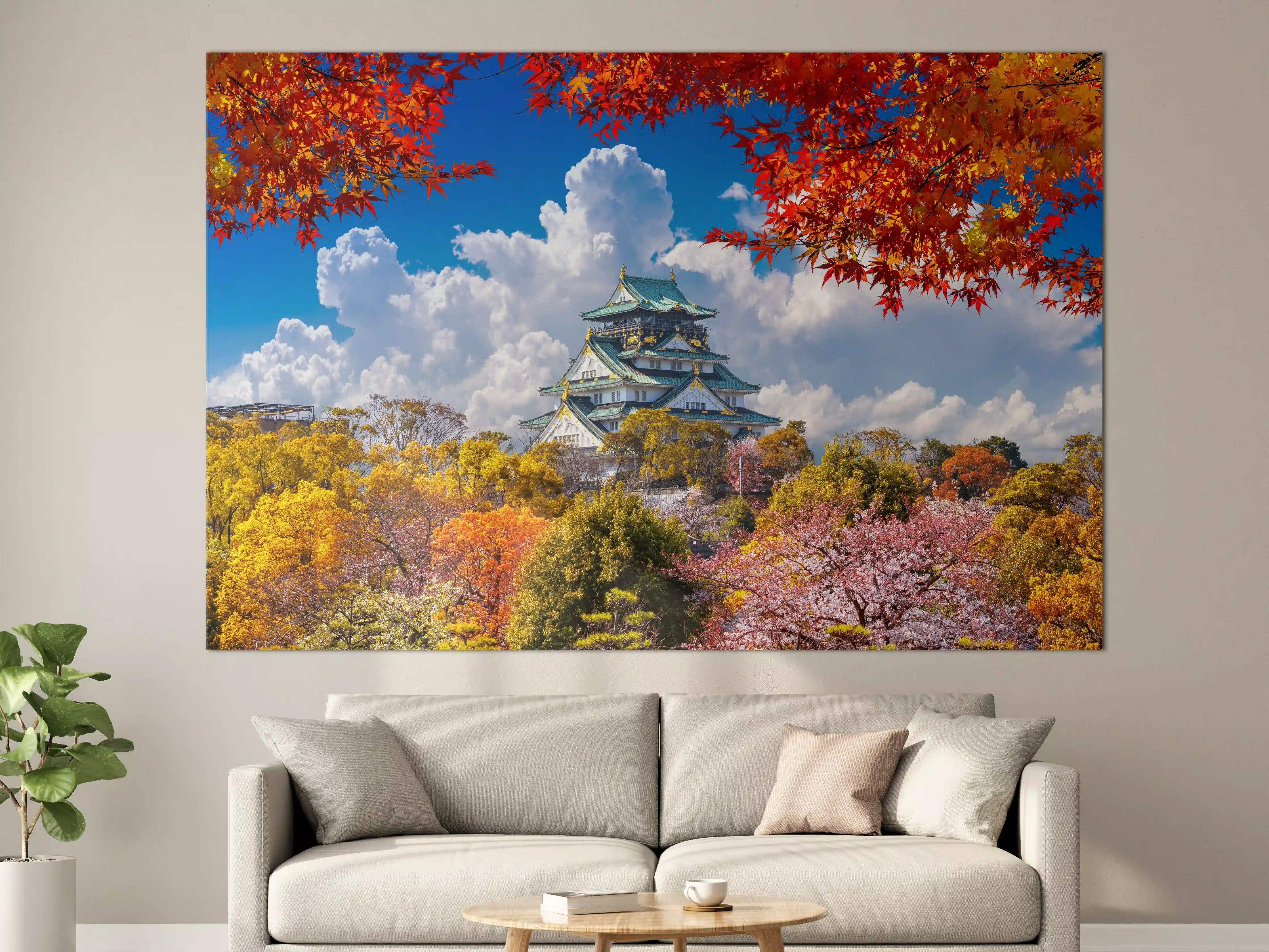 Große Wandbilder - Schloss Osaka im Herbst