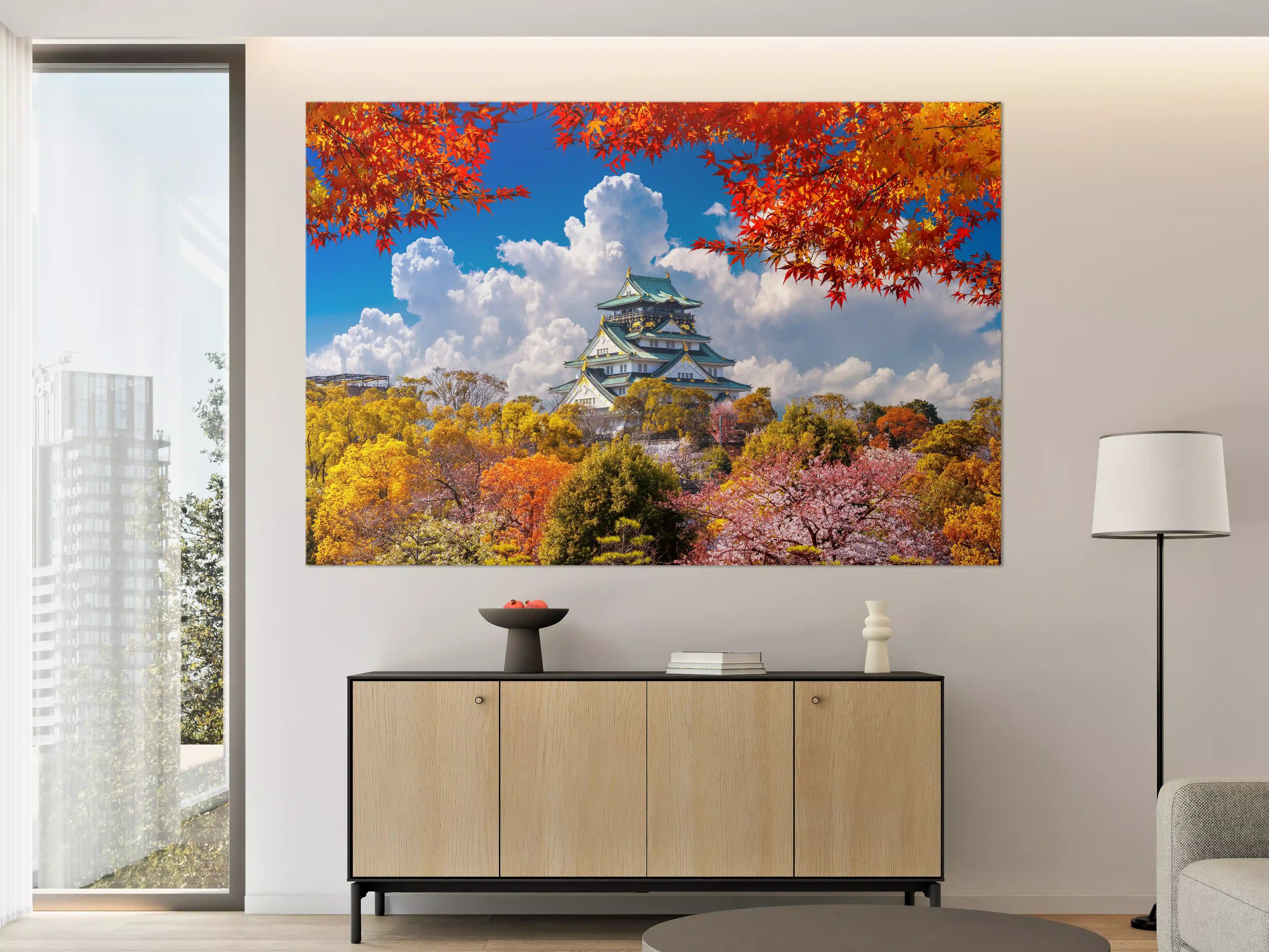 Große Wandbilder - Schloss Osaka im Herbst