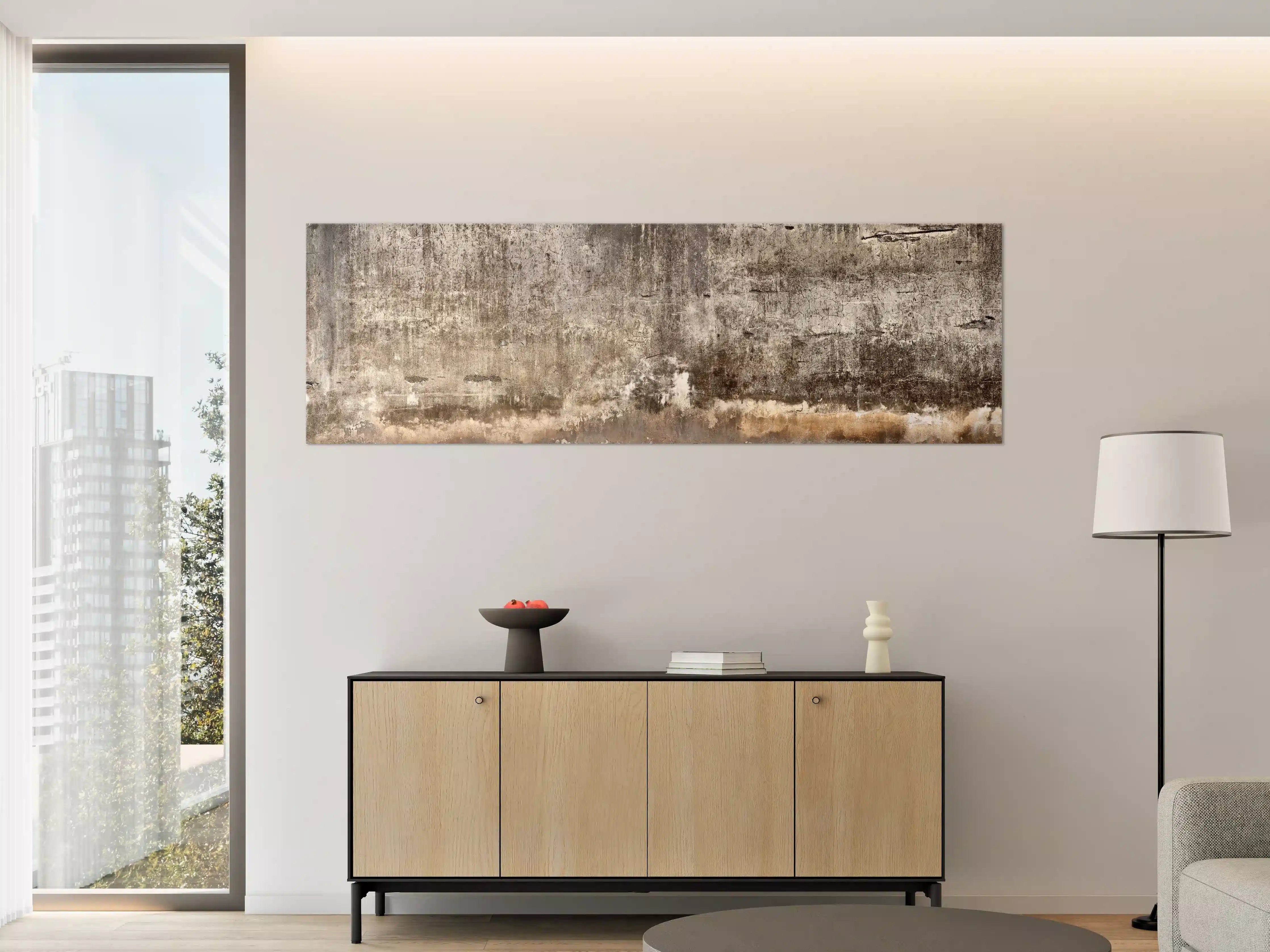 Große Wandbilder - Schmutzige Wand mit kaputtem Zementputz