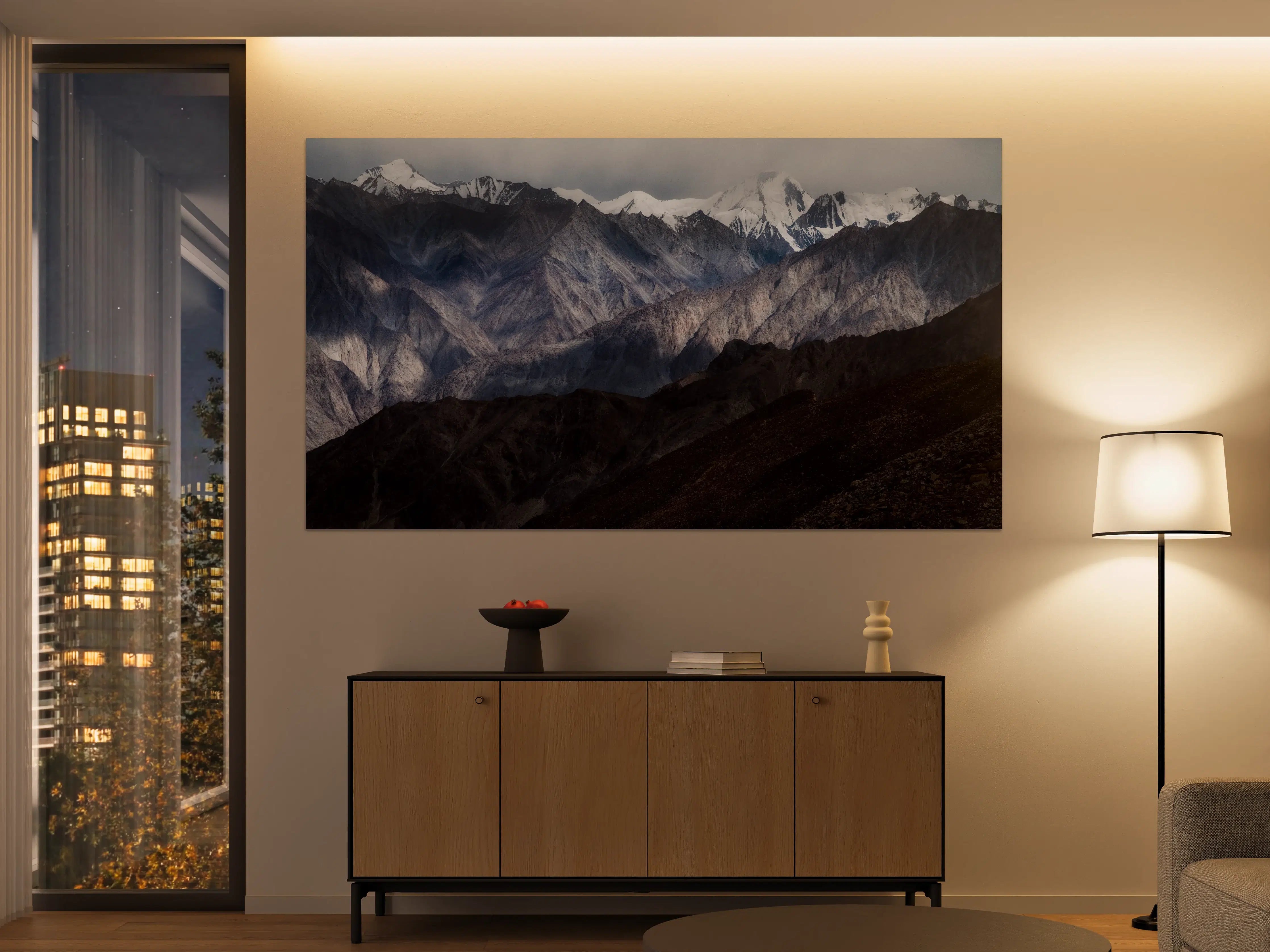 Große Wandbilder - Schneebedeckte Bergspitzen Panorama