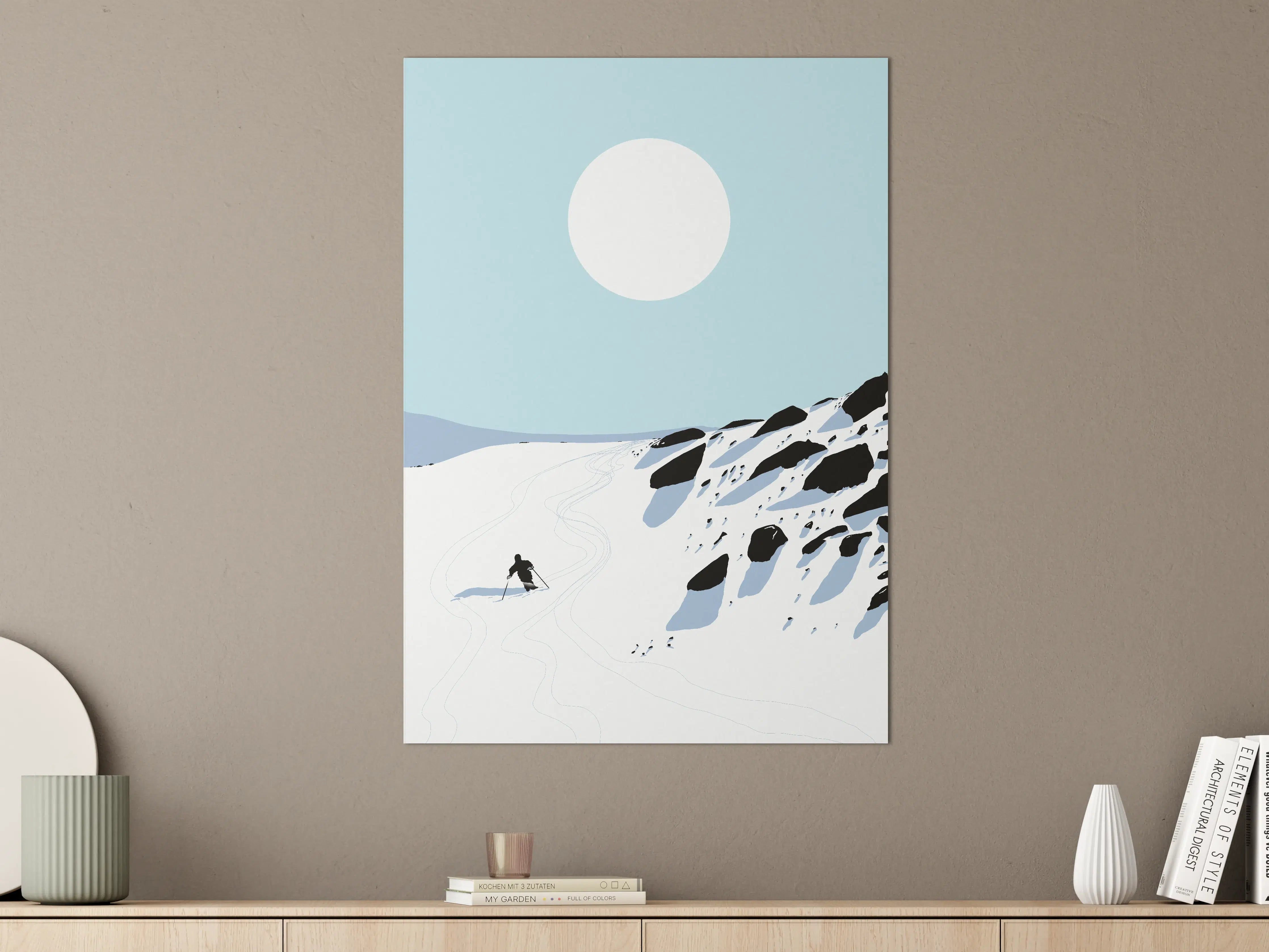 Große Wandbilder - Schneeschuhwanderung unter hellem Himmel