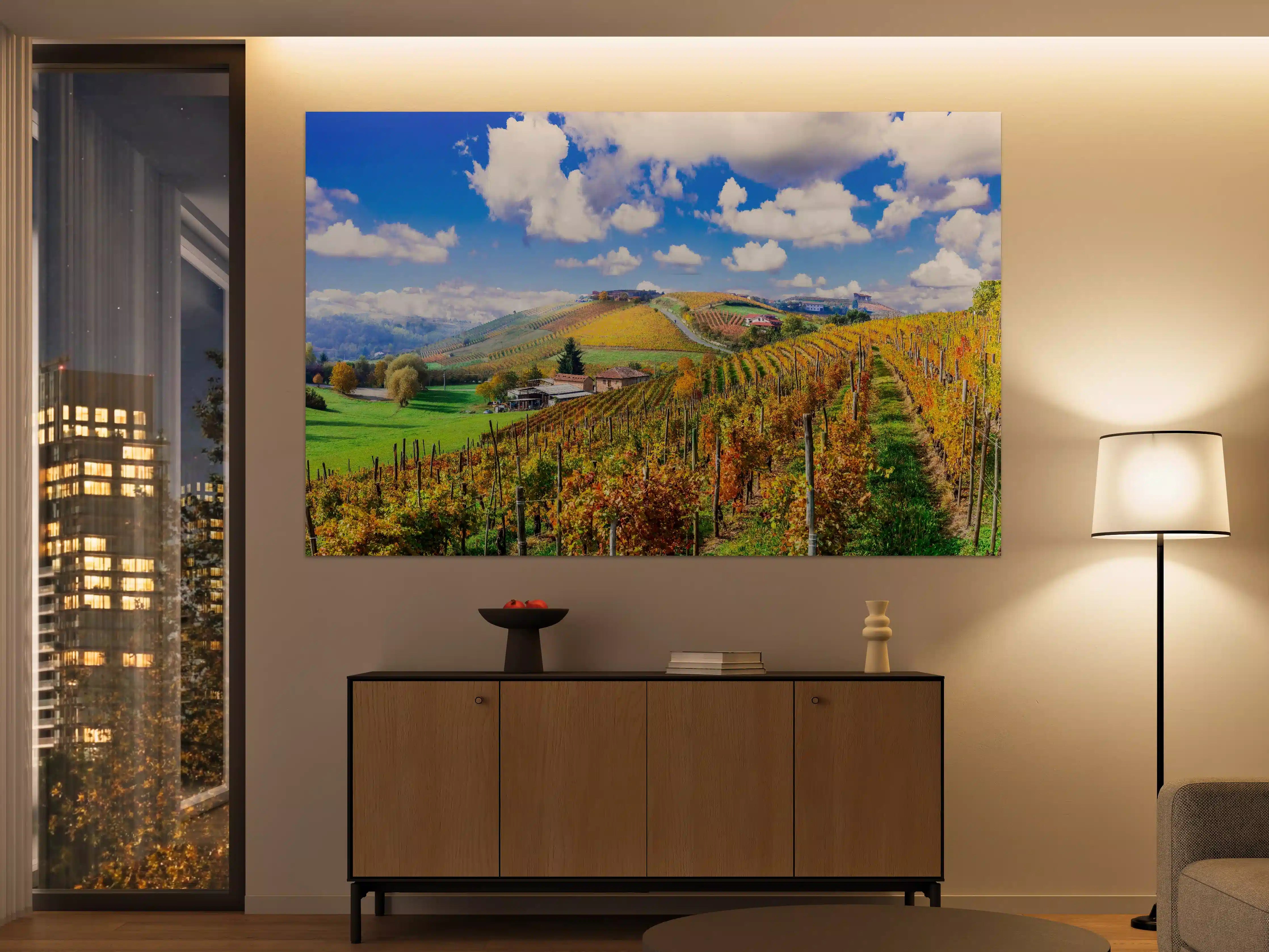 Große Wandbilder - Schöne Herbstlandschaft mit Weinbergen - Toskana