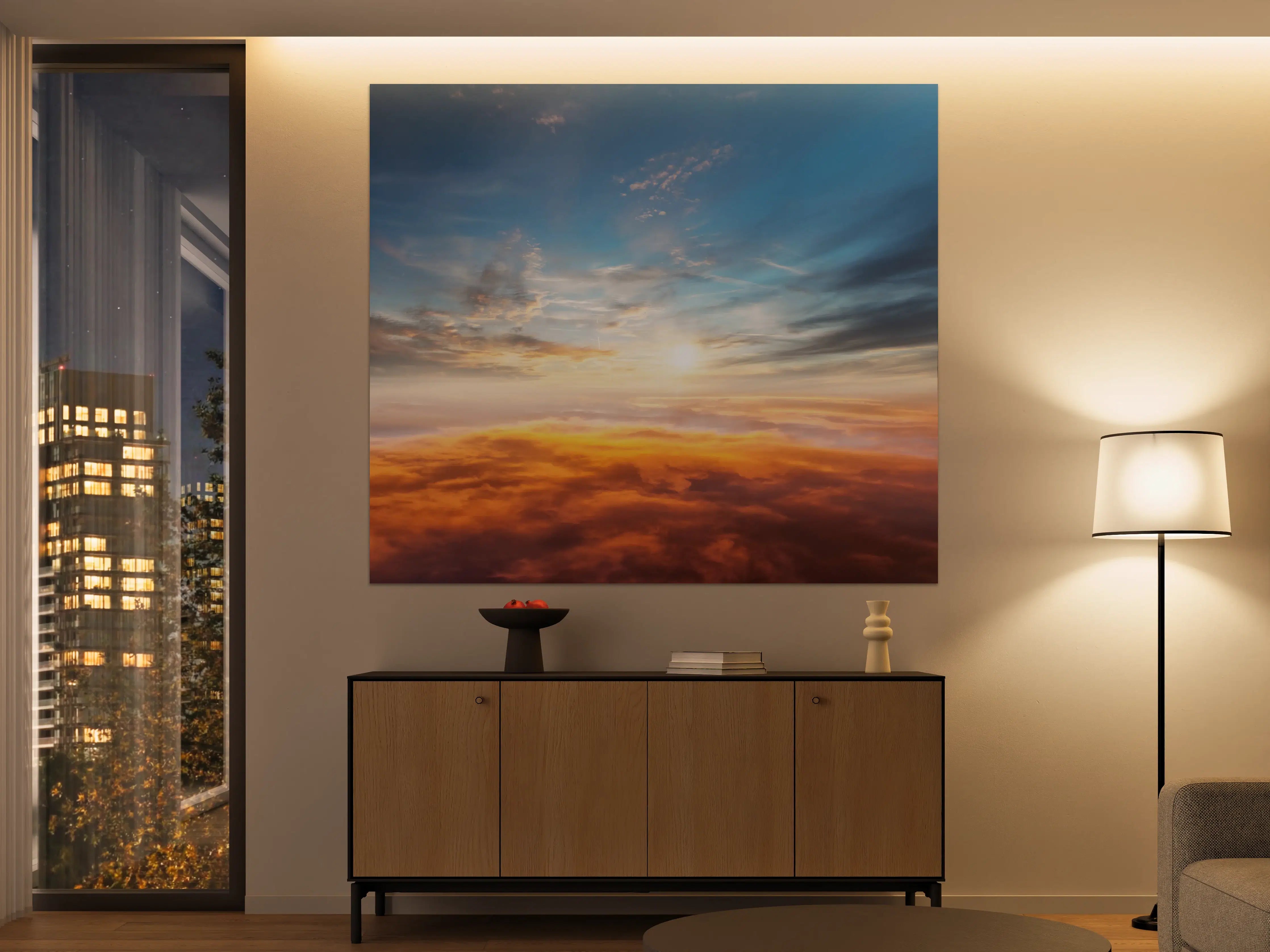 Große Wandbilder - Schöner Sonnenuntergang über den Wolken