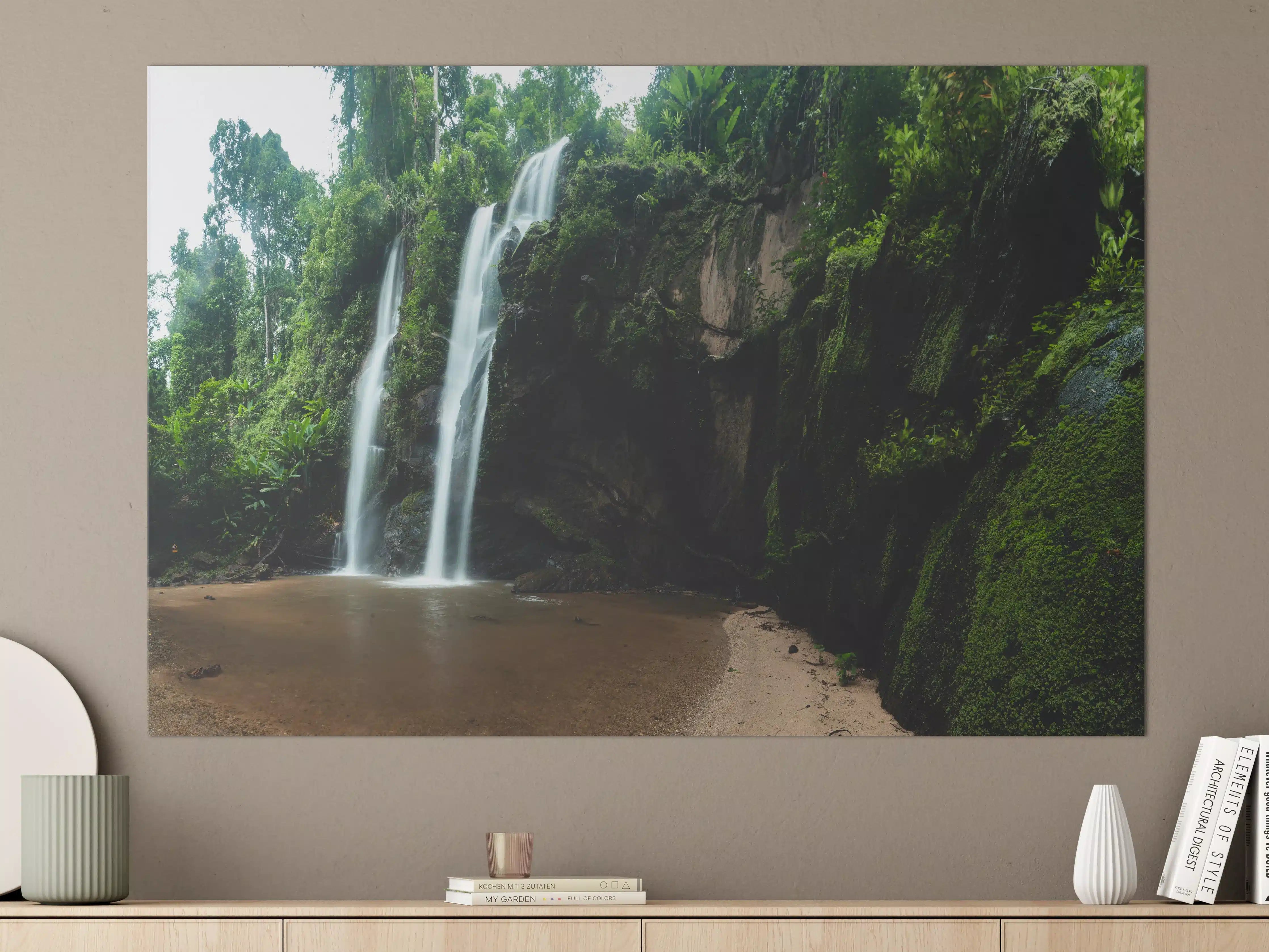 Große Wandbilder - Schöner Wasserfall im Dschungel