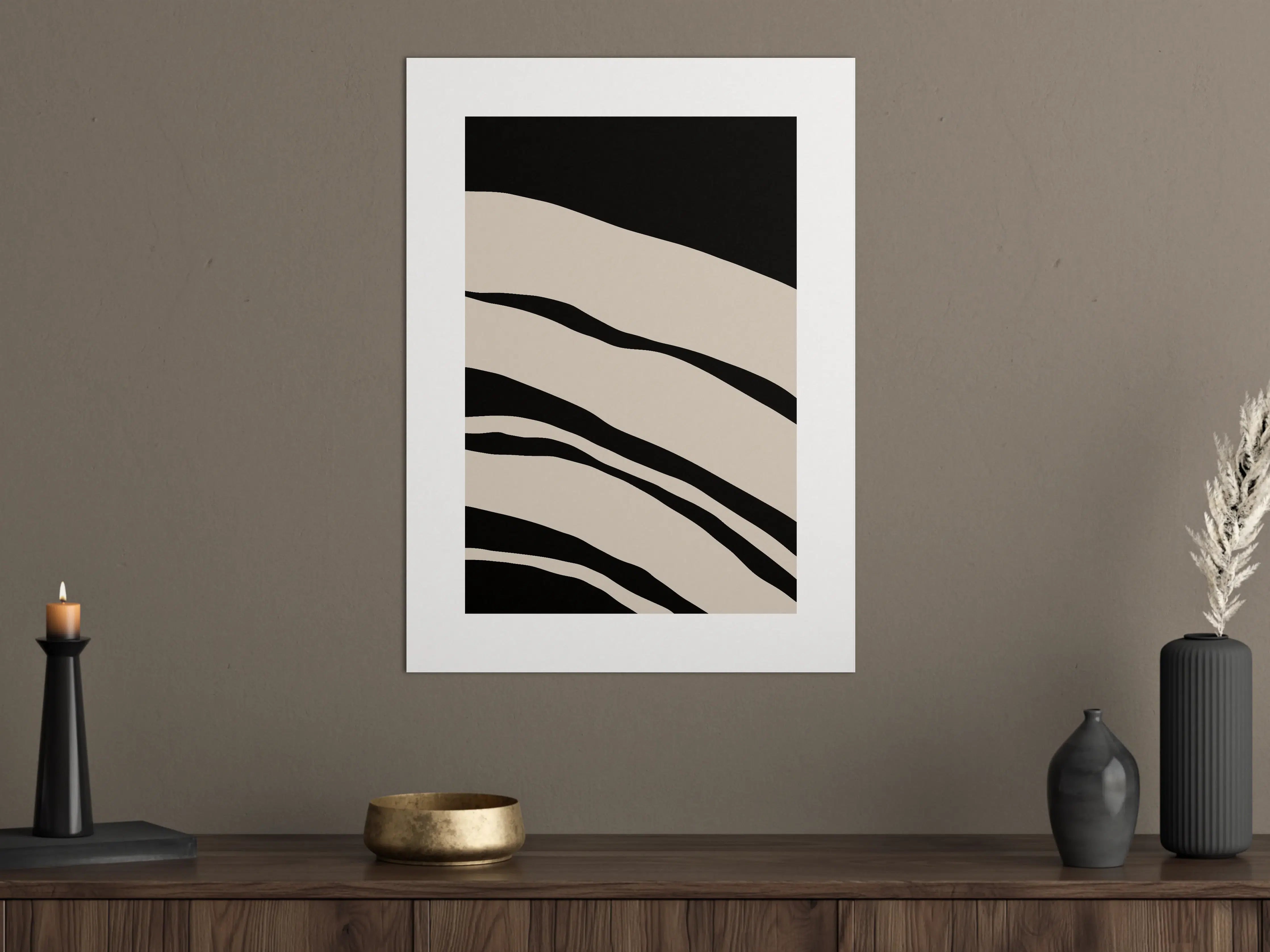 Große Wandbilder - Schwarz-Beige Zebra-Muster