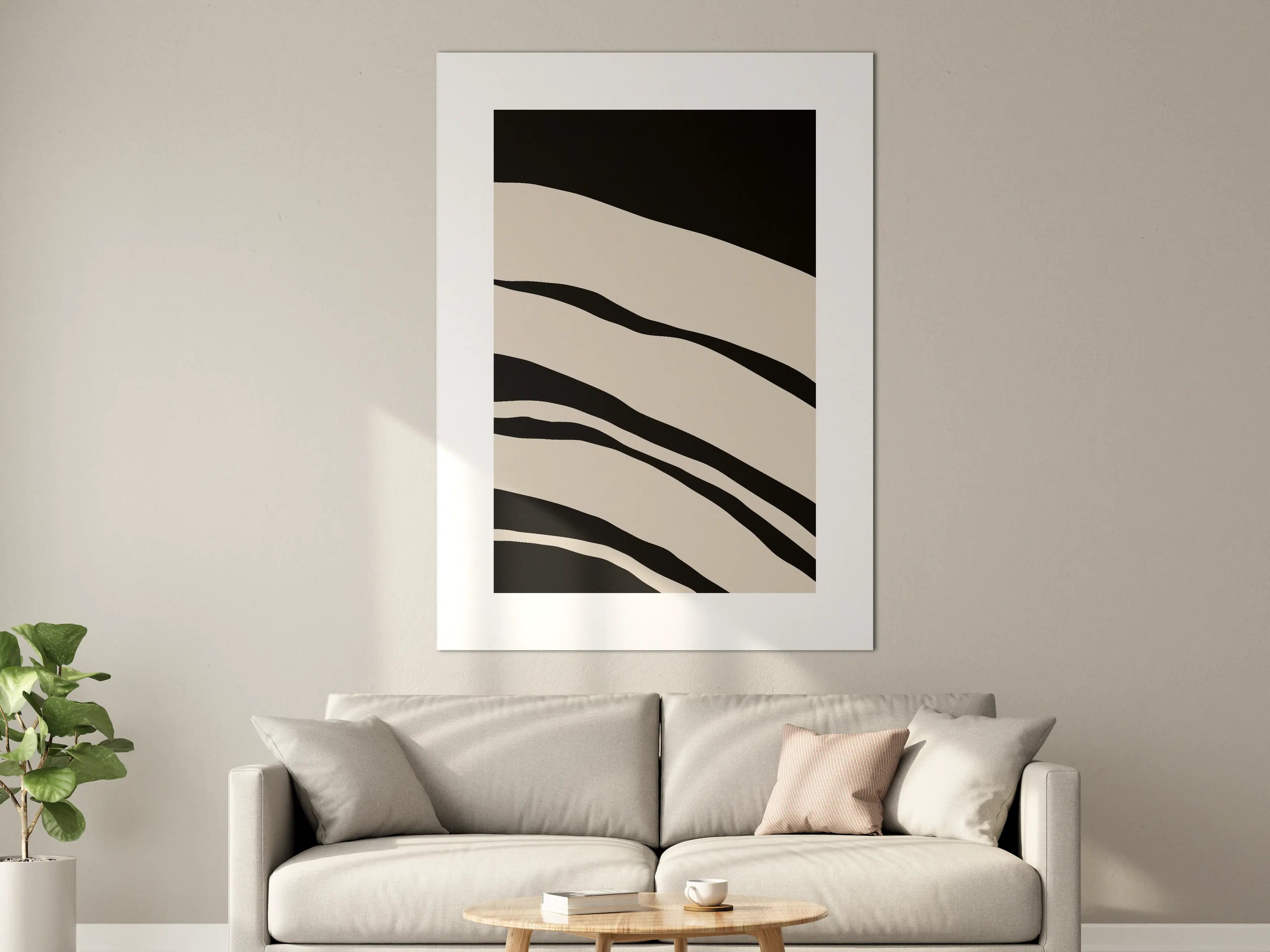 Große Wandbilder - Schwarz-Beige Zebra-Muster