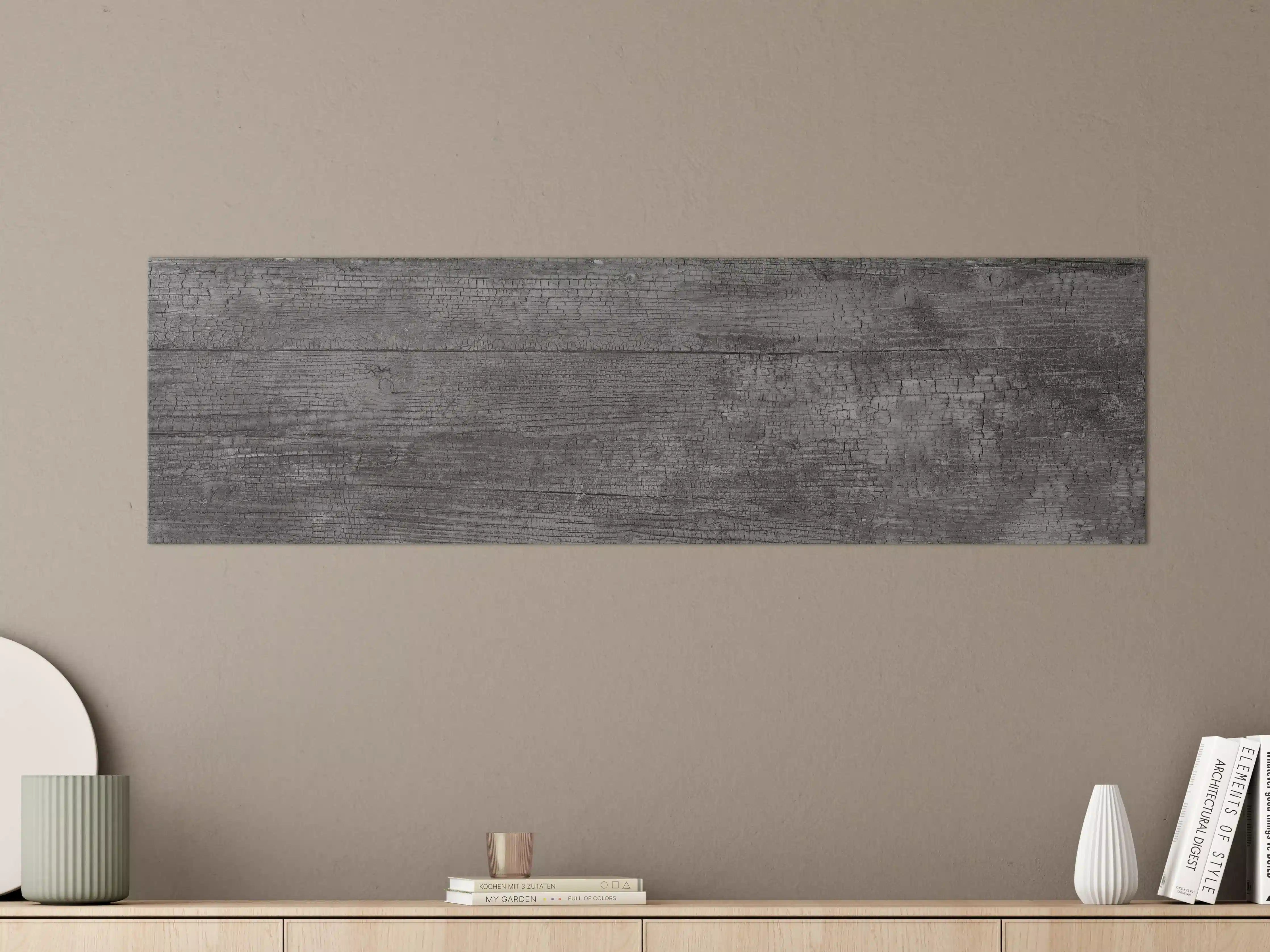 Große Wandbilder - Schwarz-Graue Holztextur