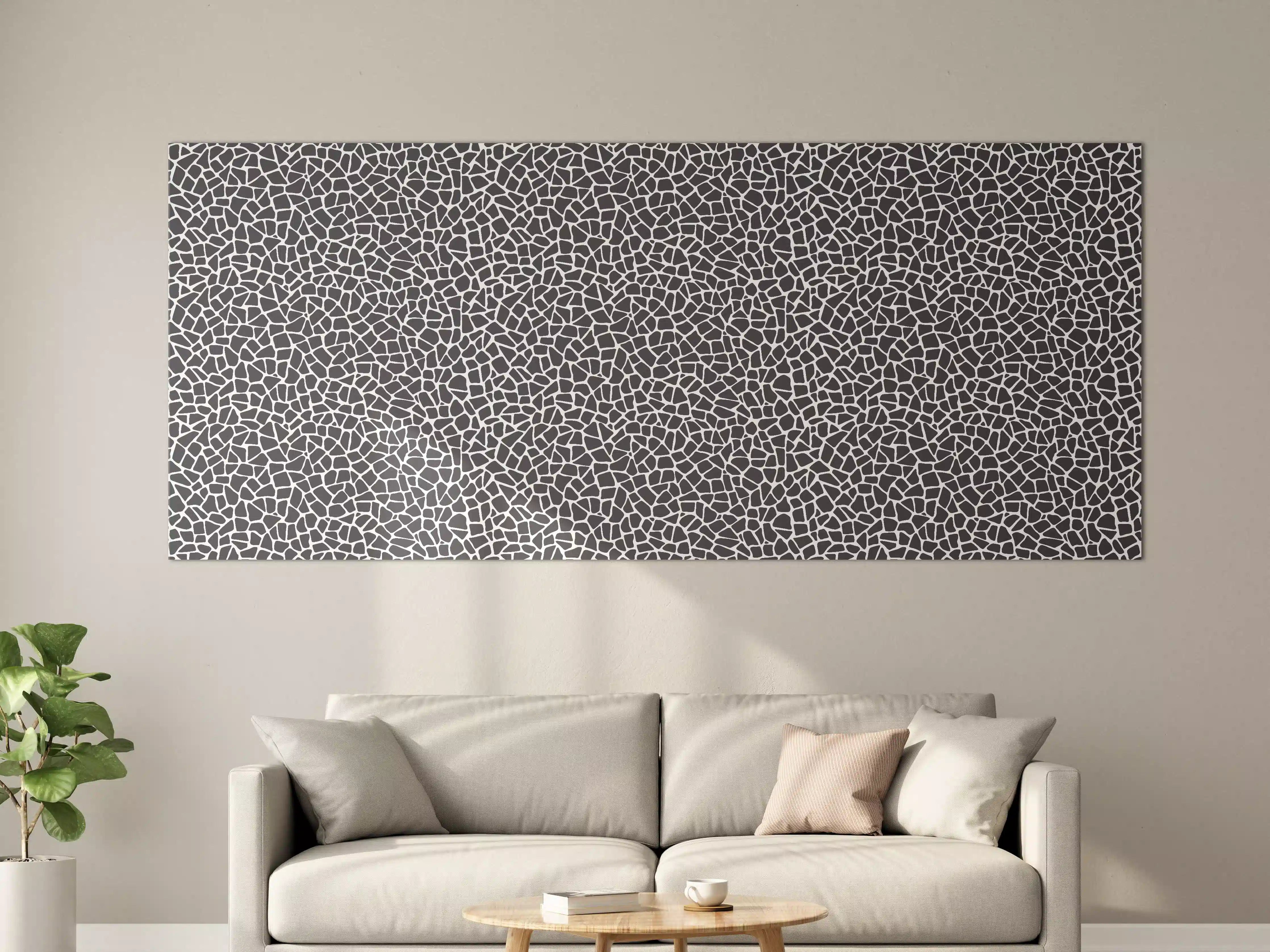 Große Wandbilder - Schwarz-Graue Mosaikstruktur