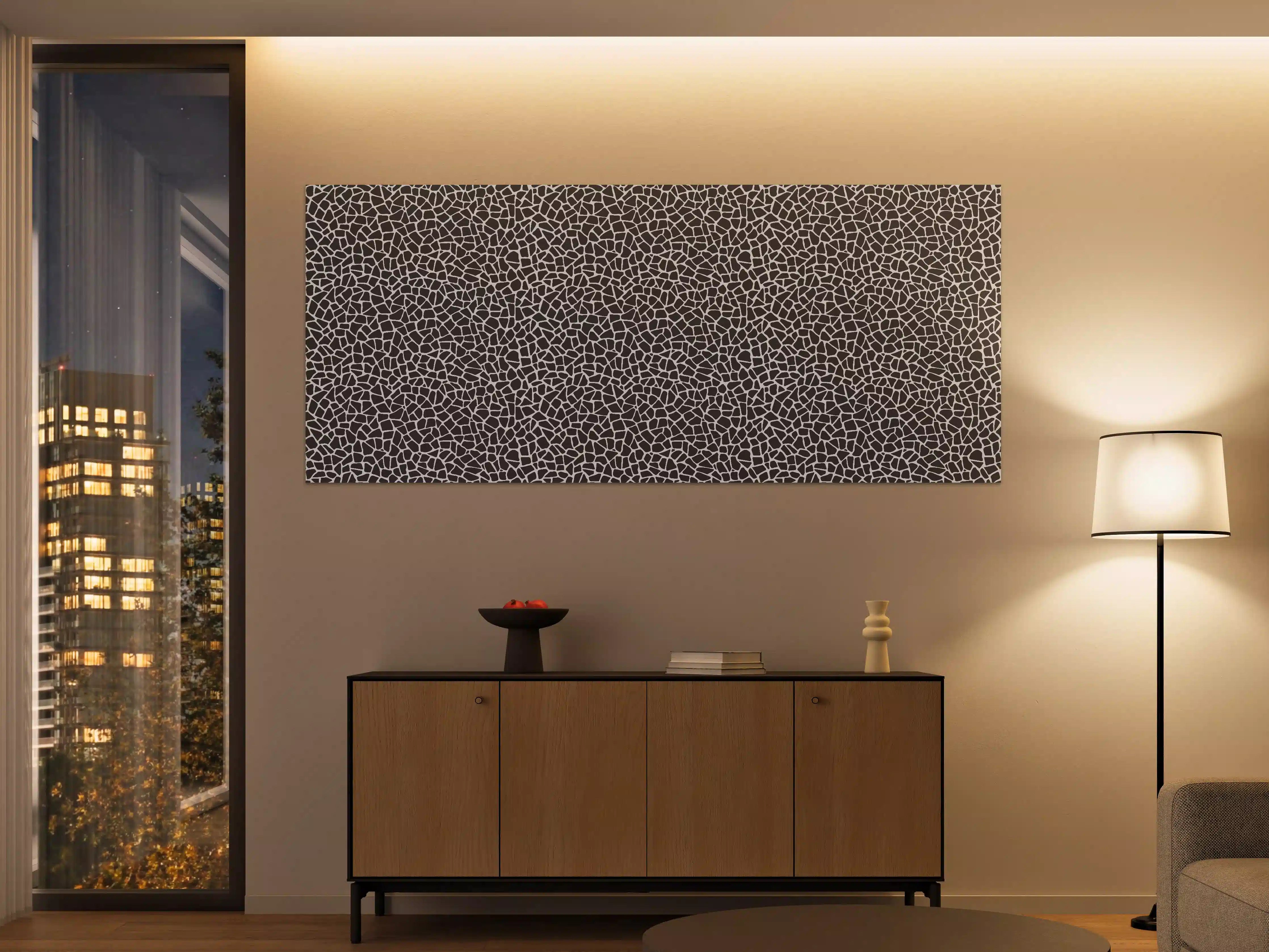 Große Wandbilder - Schwarz-Graue Mosaikstruktur