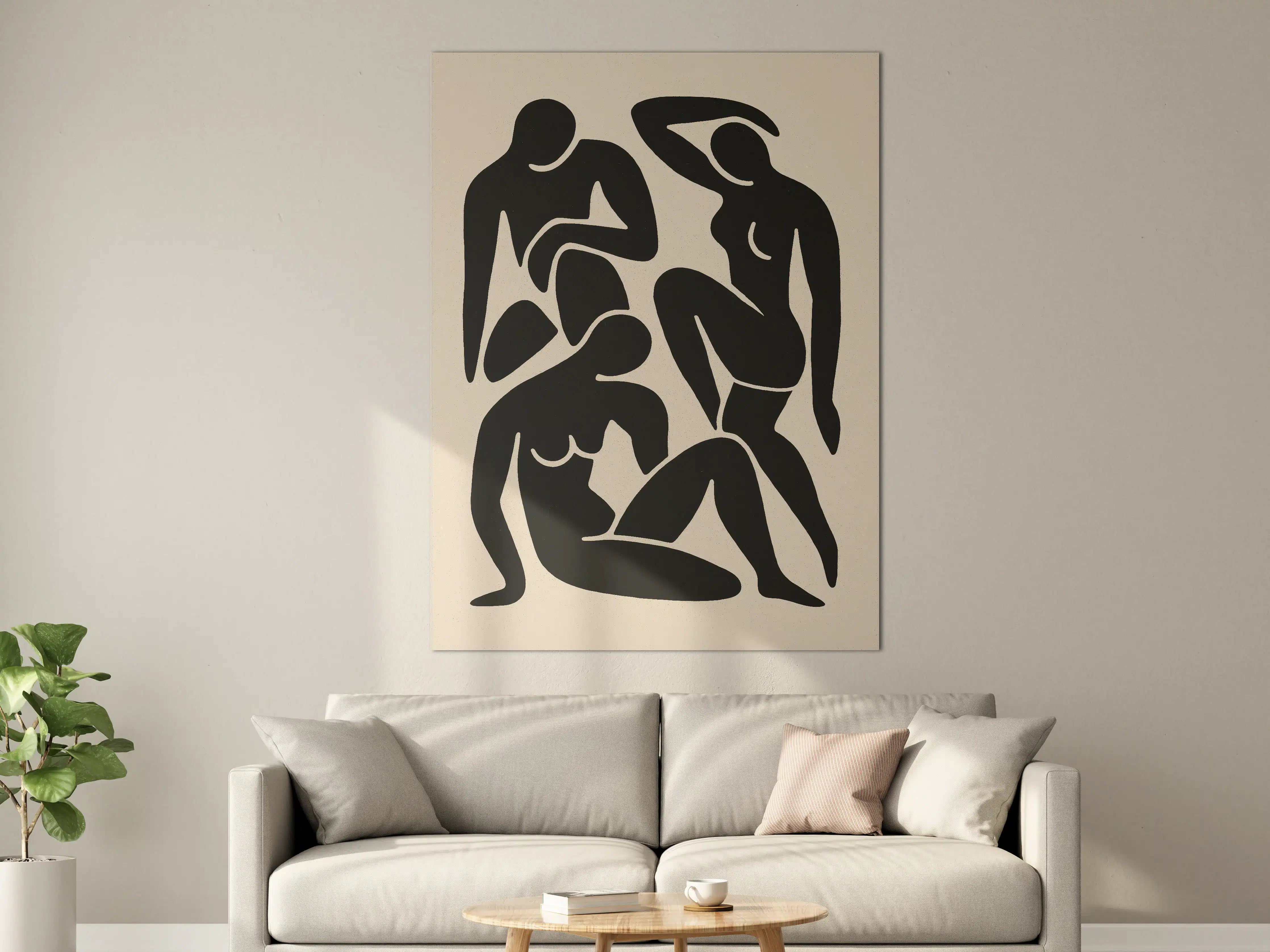 Große Wandbilder - Schwarz-Weiß-Abstract mit Körperformen