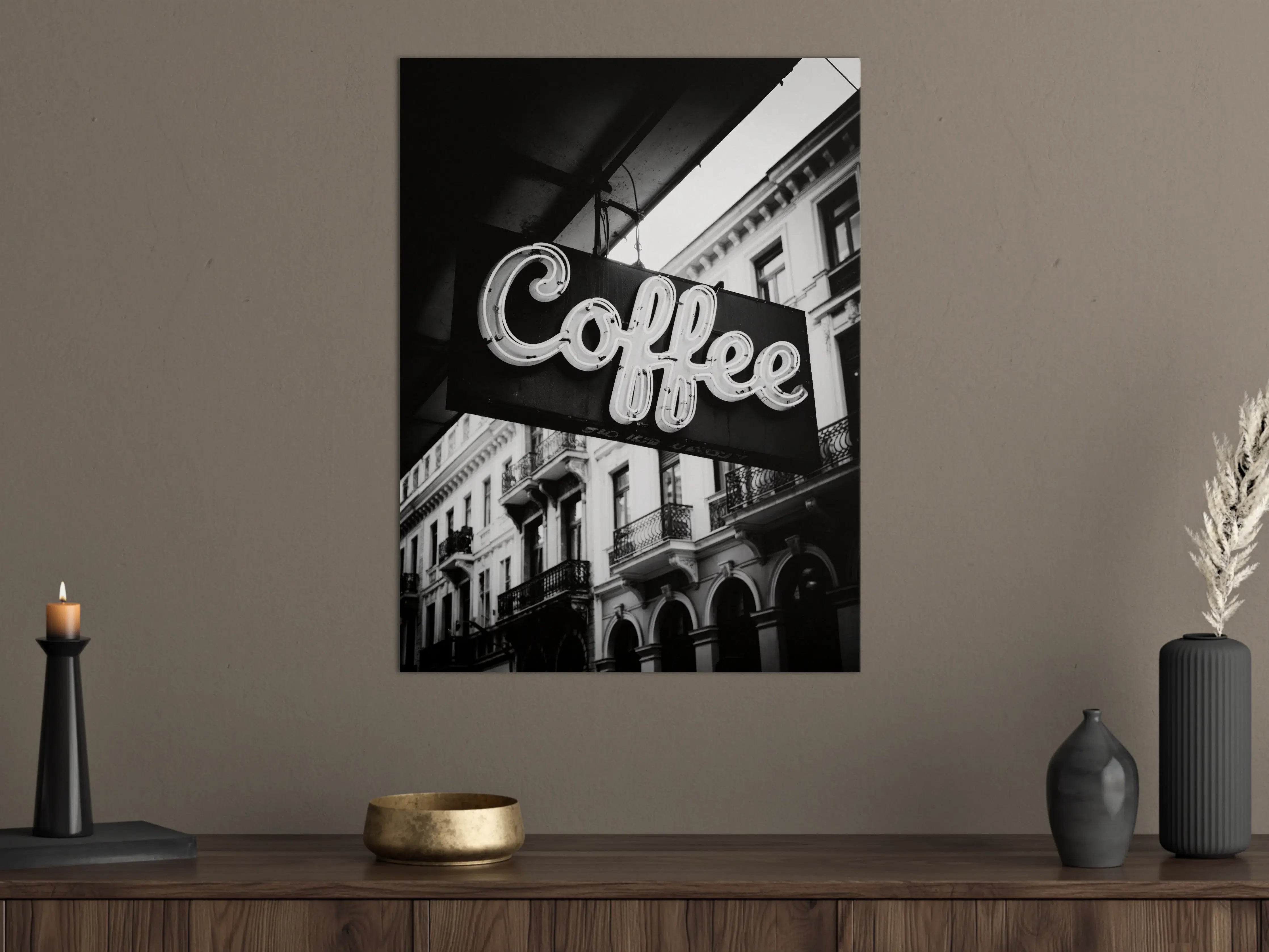 Große Wandbilder - Schwarz-Weiß-Coffee-Schilderkunst