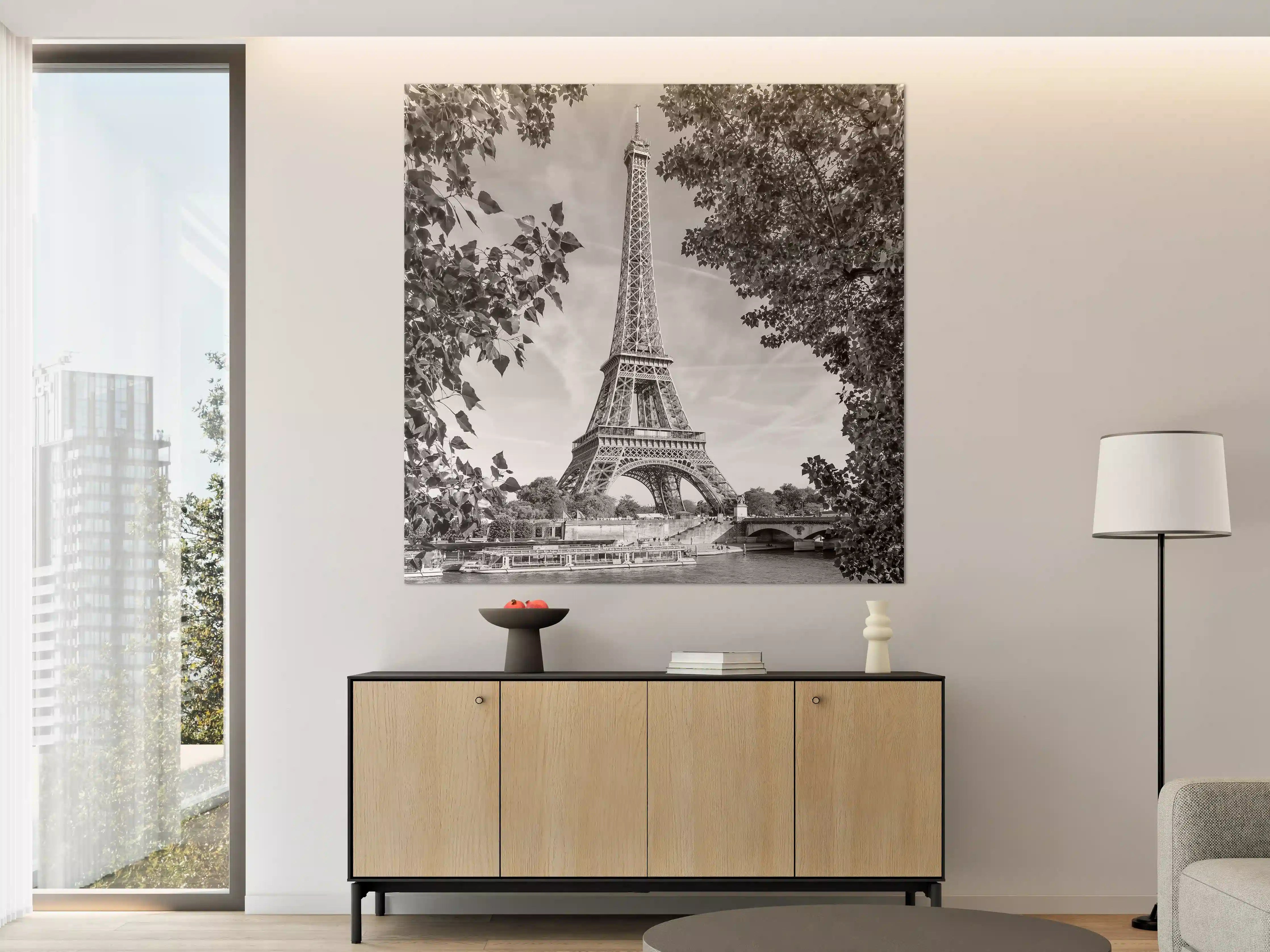 Große Wandbilder - Schwarz-Weiß Eiffel Tower | Paris Scene