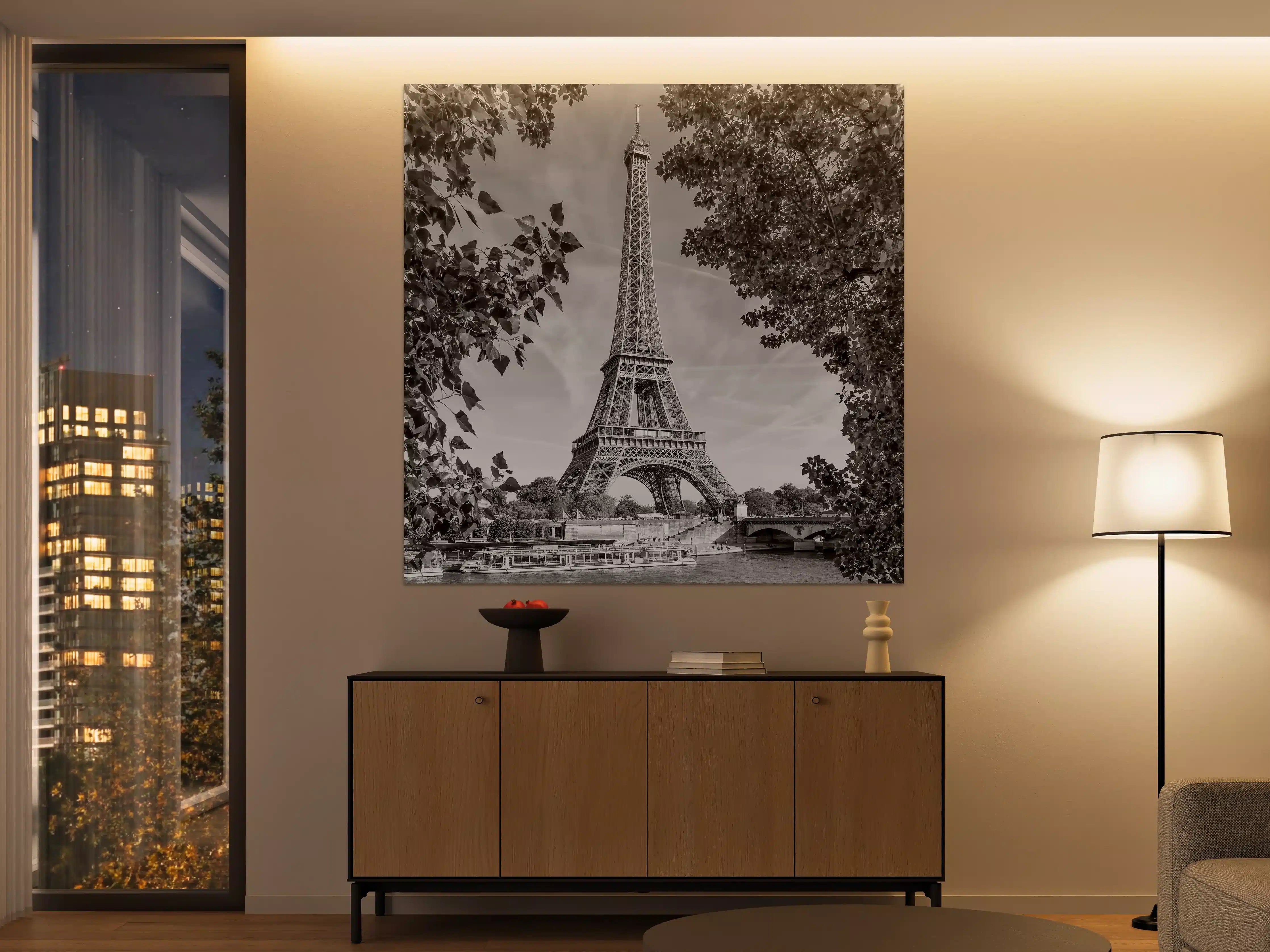 Große Wandbilder - Schwarz-Weiß Eiffel Tower | Paris Scene