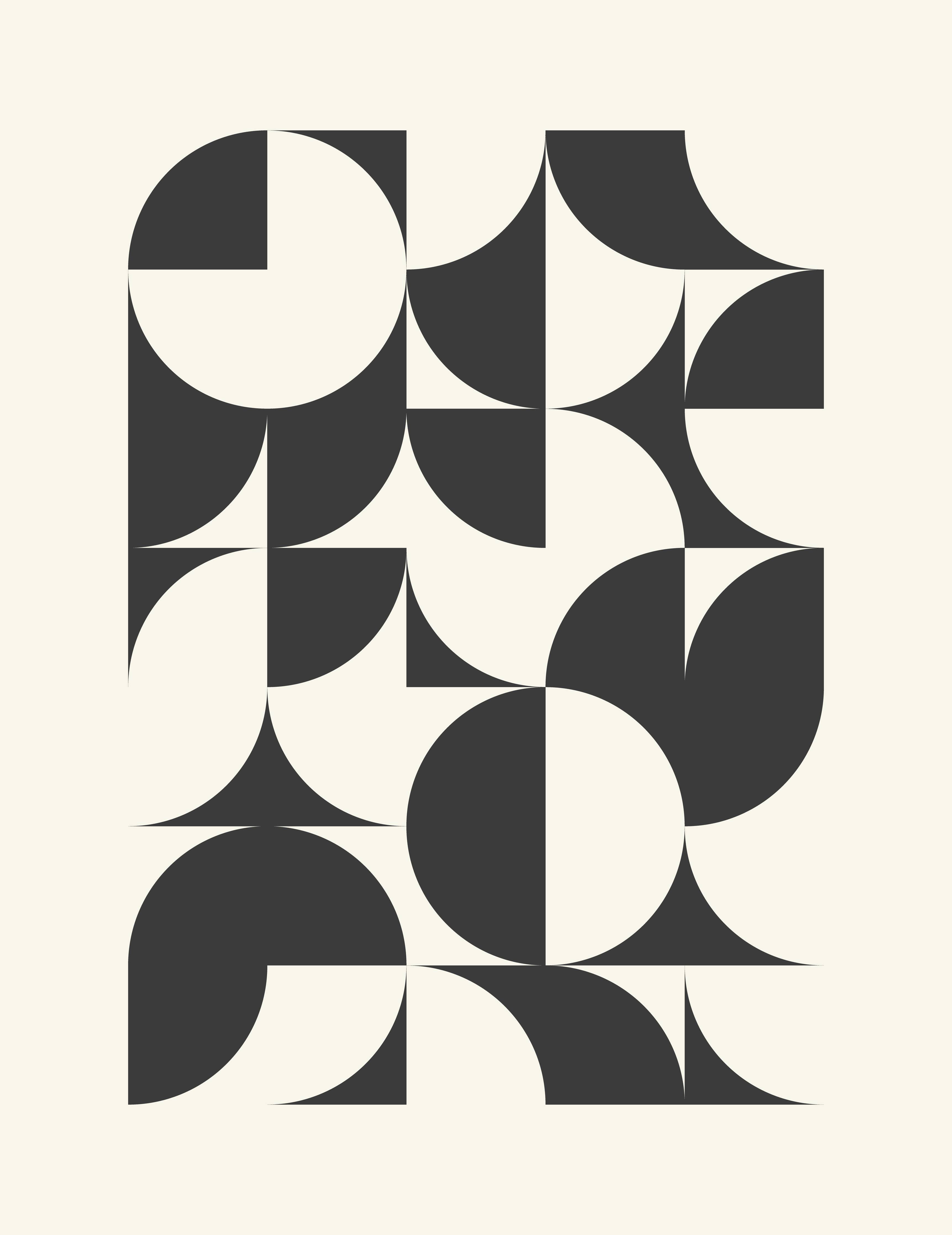 Große Wandbilder-Schwarz-Weiß-Geometrische Formen